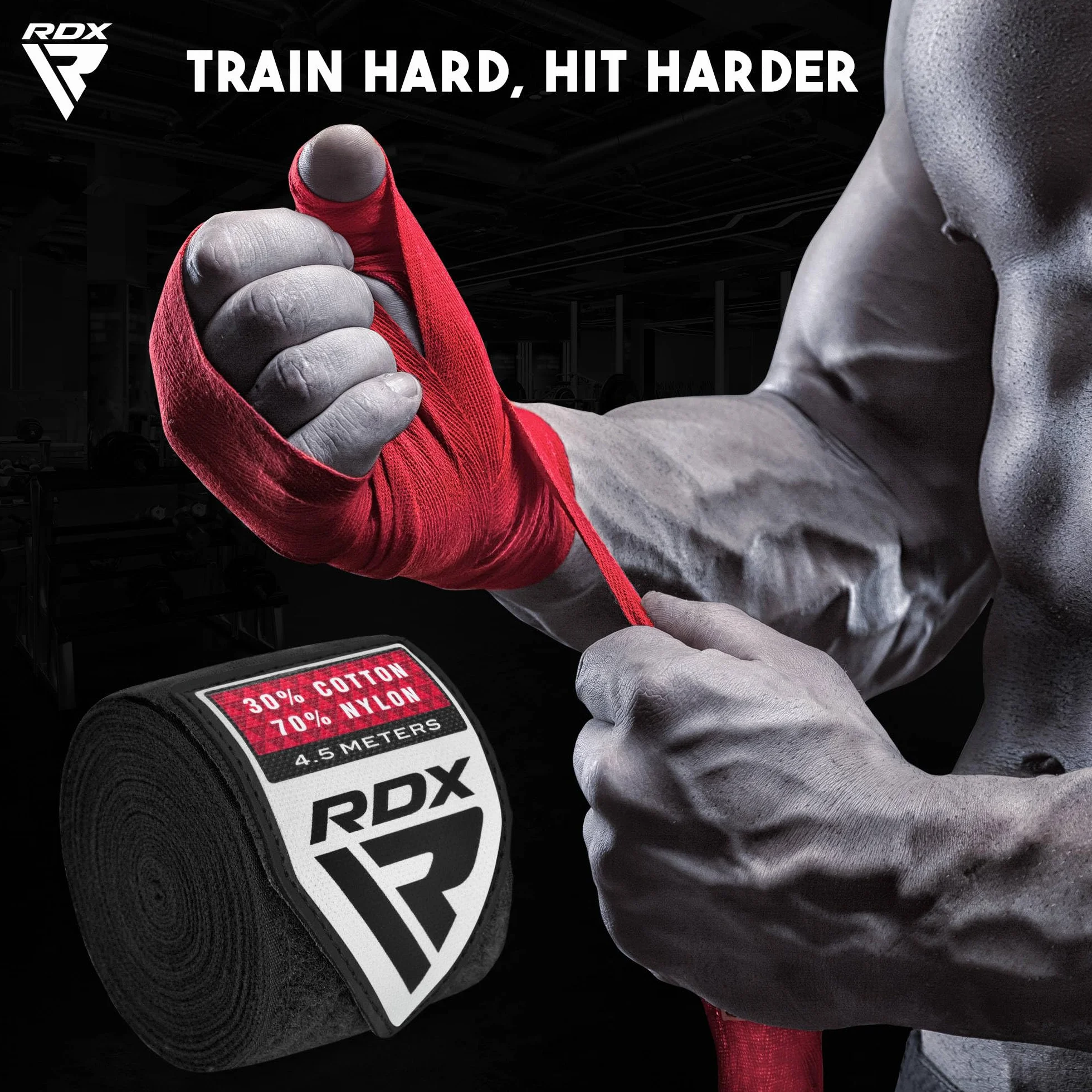 RDX Vendas Boxeo Guantes Interiores 4,5 Metros 180 Pulgadas Elástico Correa de Muñeca Soporte Cinta Entrenamiento Hand Wraps