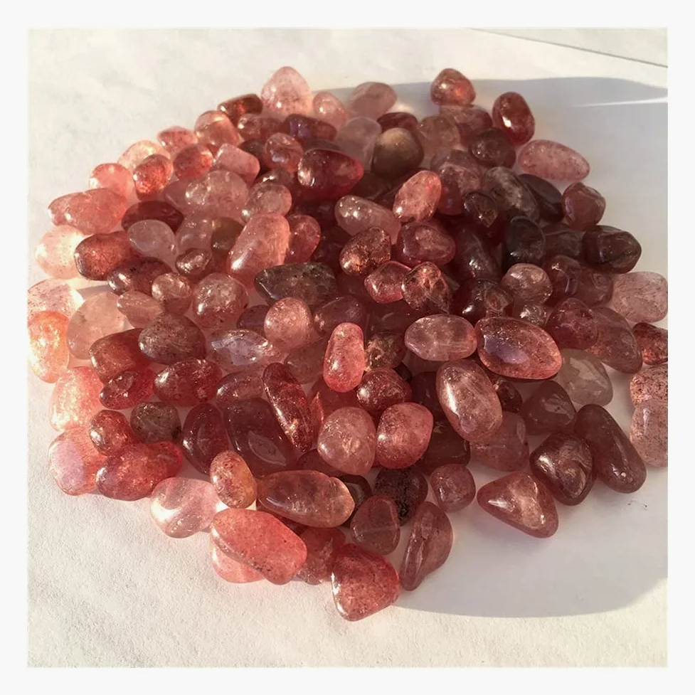 Fresa Natural Cristal Grava Cuarzo Piedra Grava Acuario Jardín Jardín Curación Energía Piedra Decoración decoración de la habitación (Size : 500g)