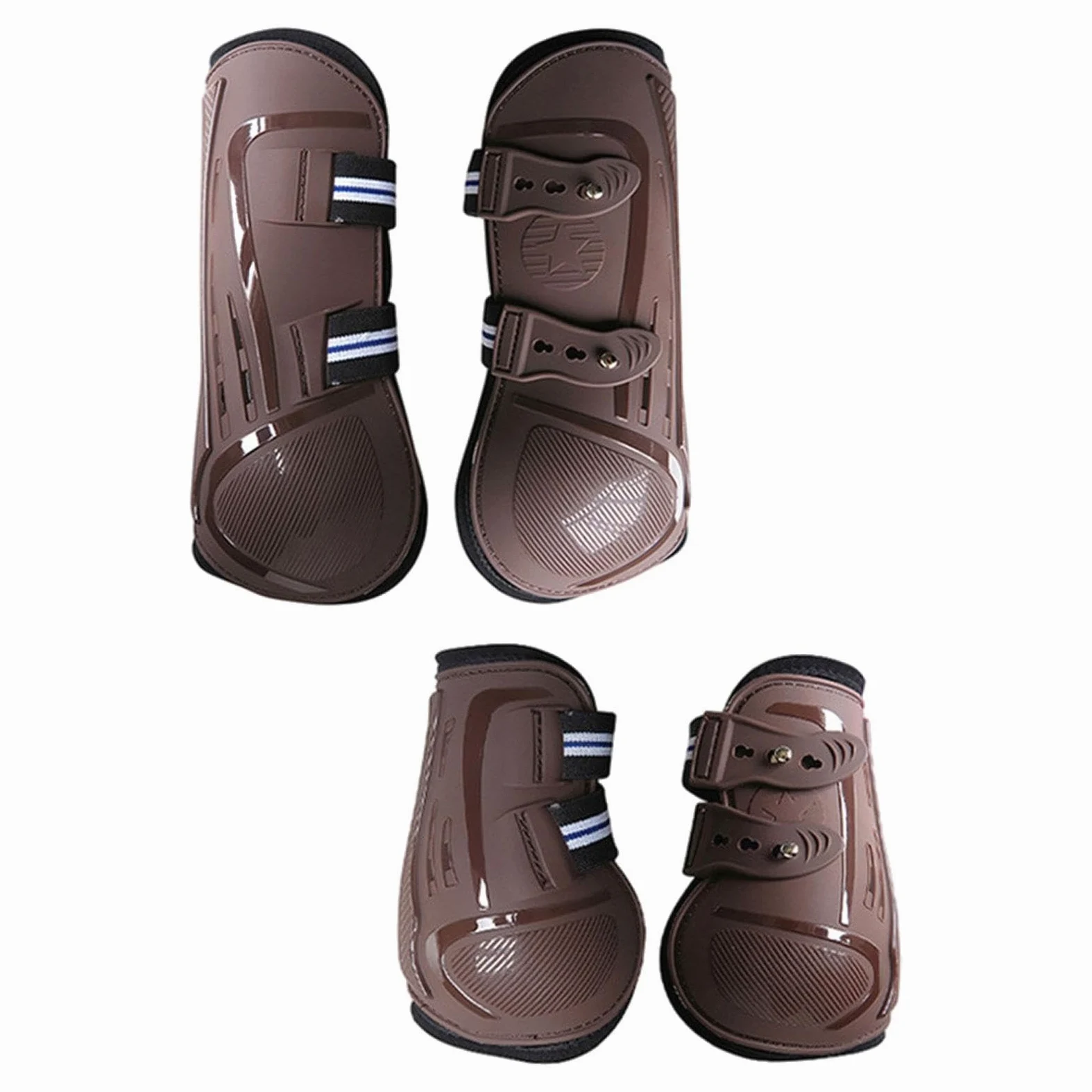 Qianly 4X Botas Protectoras para Patas de Caballo, Soporte Protector de Tendones, Vendas Cómodas para Patas, Protección para Entrenamiento, Equitación, Acces