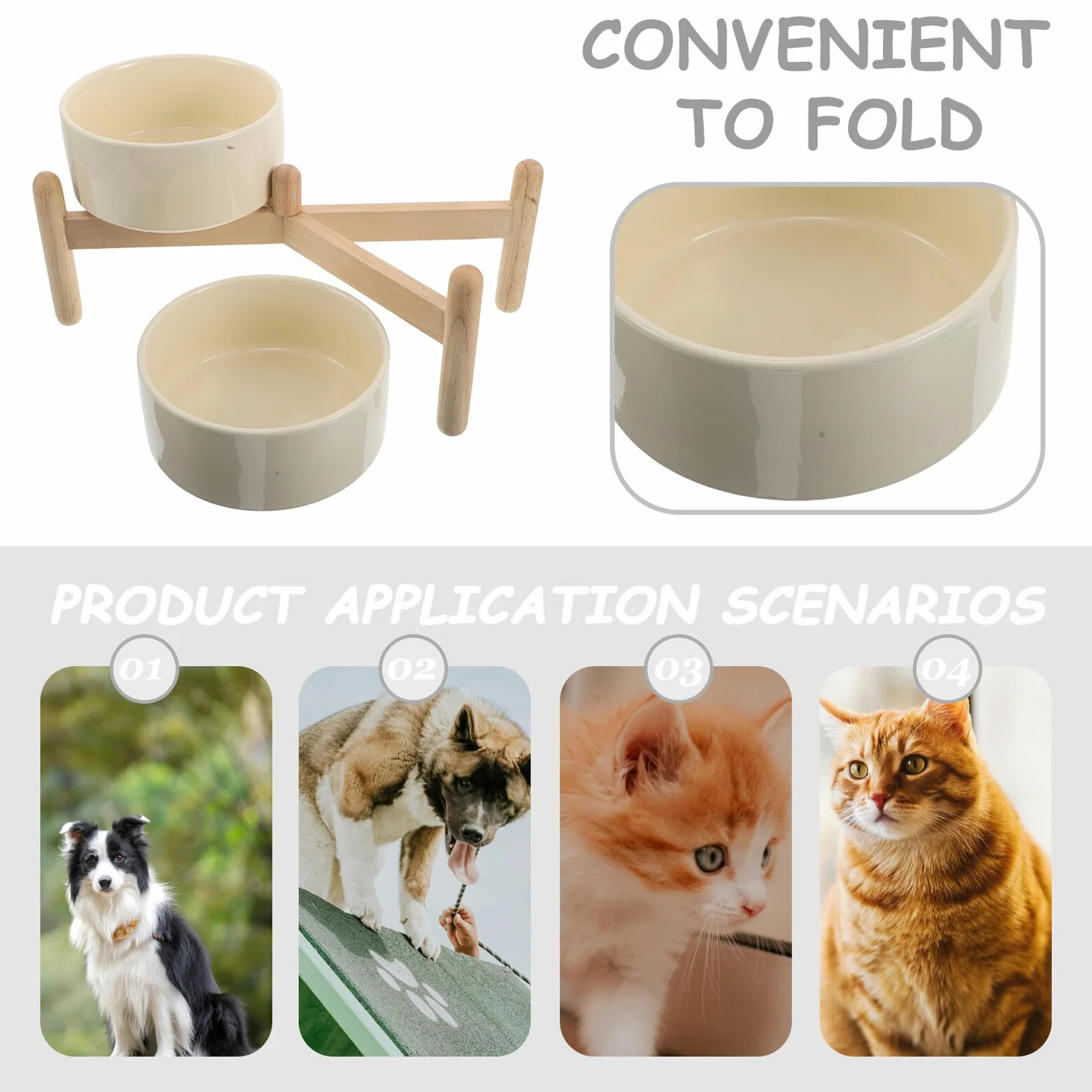 Comedero Alto para Mascotas Comederos Elevados para Mascotas para Perros De Razas Pequeñas con Soporte De Cerámica para