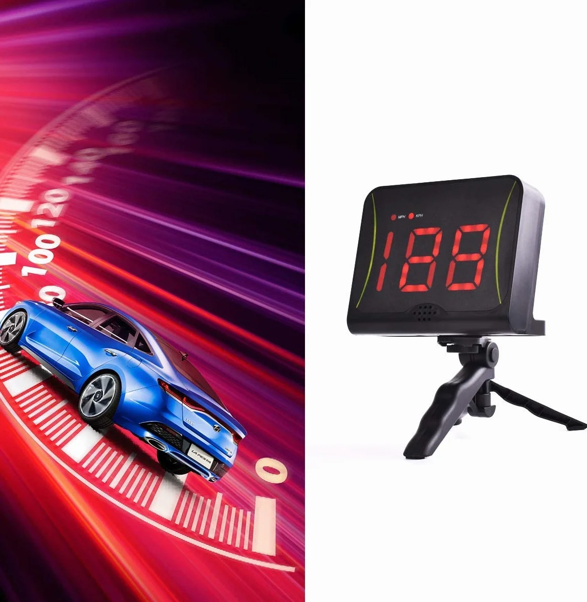 Radar de velocidad de béisbol OYE con LED rojo, medición MPH y KPH para hockey, fútbol