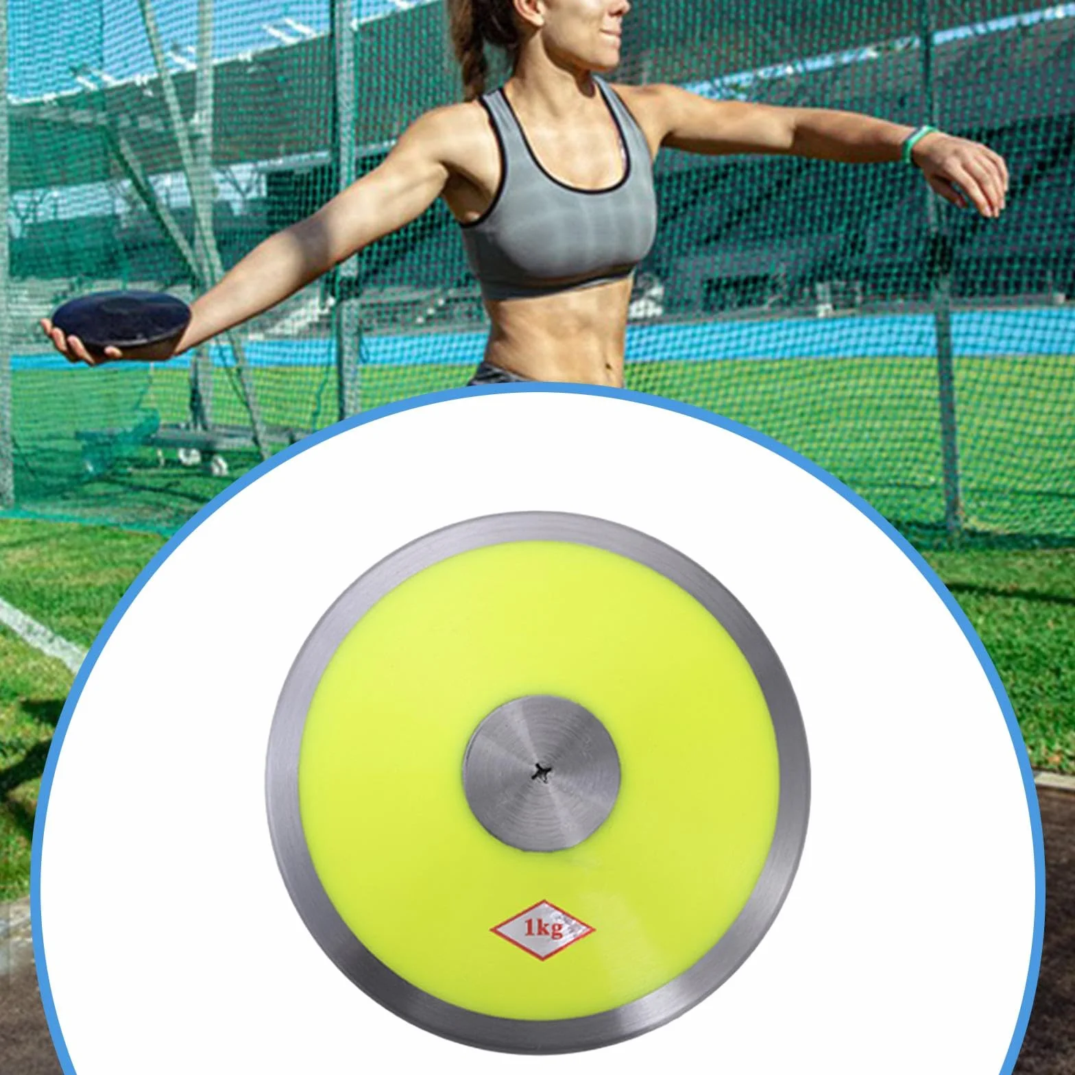Baoblaze Disco de lanzamiento de nailon 1 kg centro acero entrenamiento deportivo