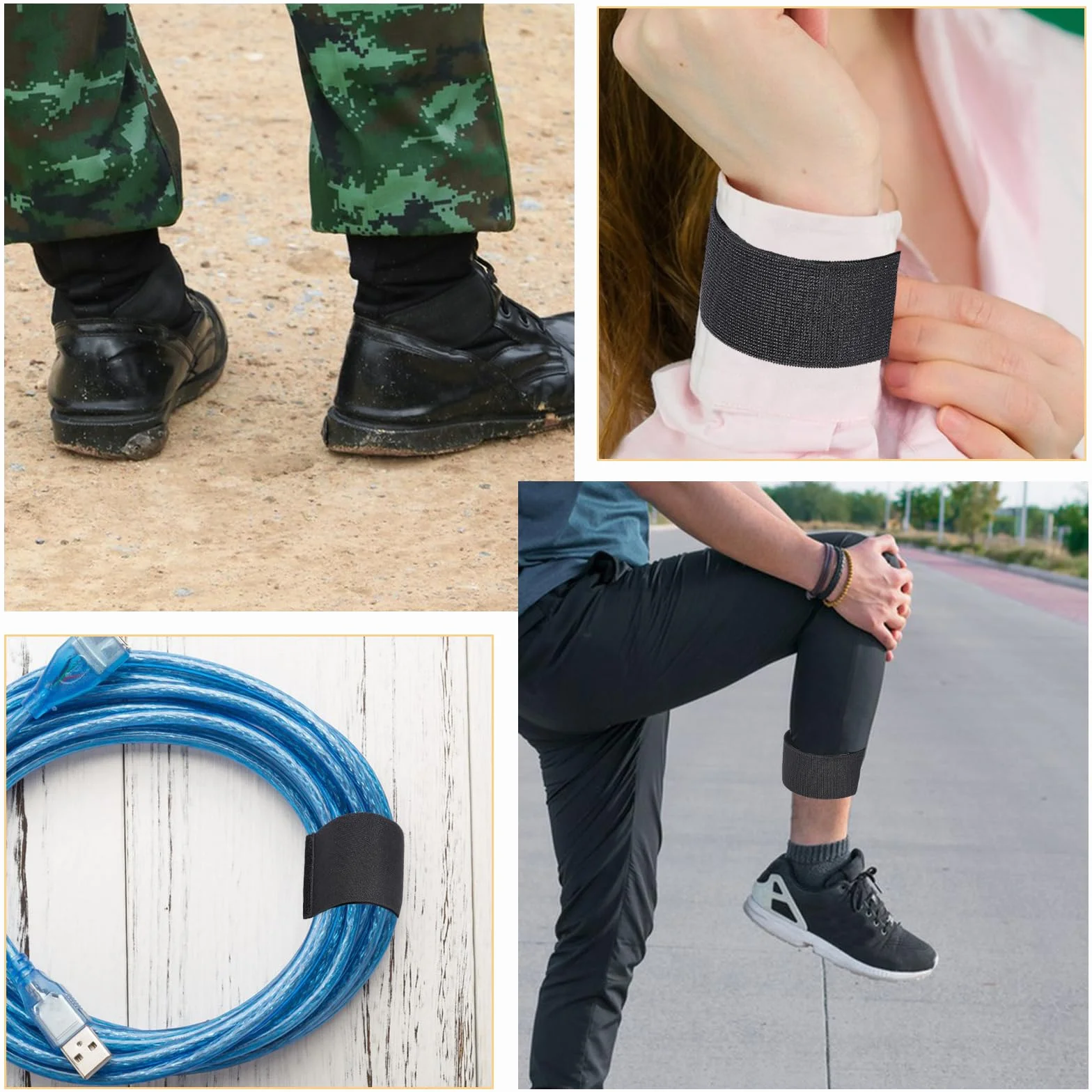CHGCRAFT 5 unidades cinturón de hielo nailon bandas elásticas poliéster dispositivo entrenamiento deportivo negro