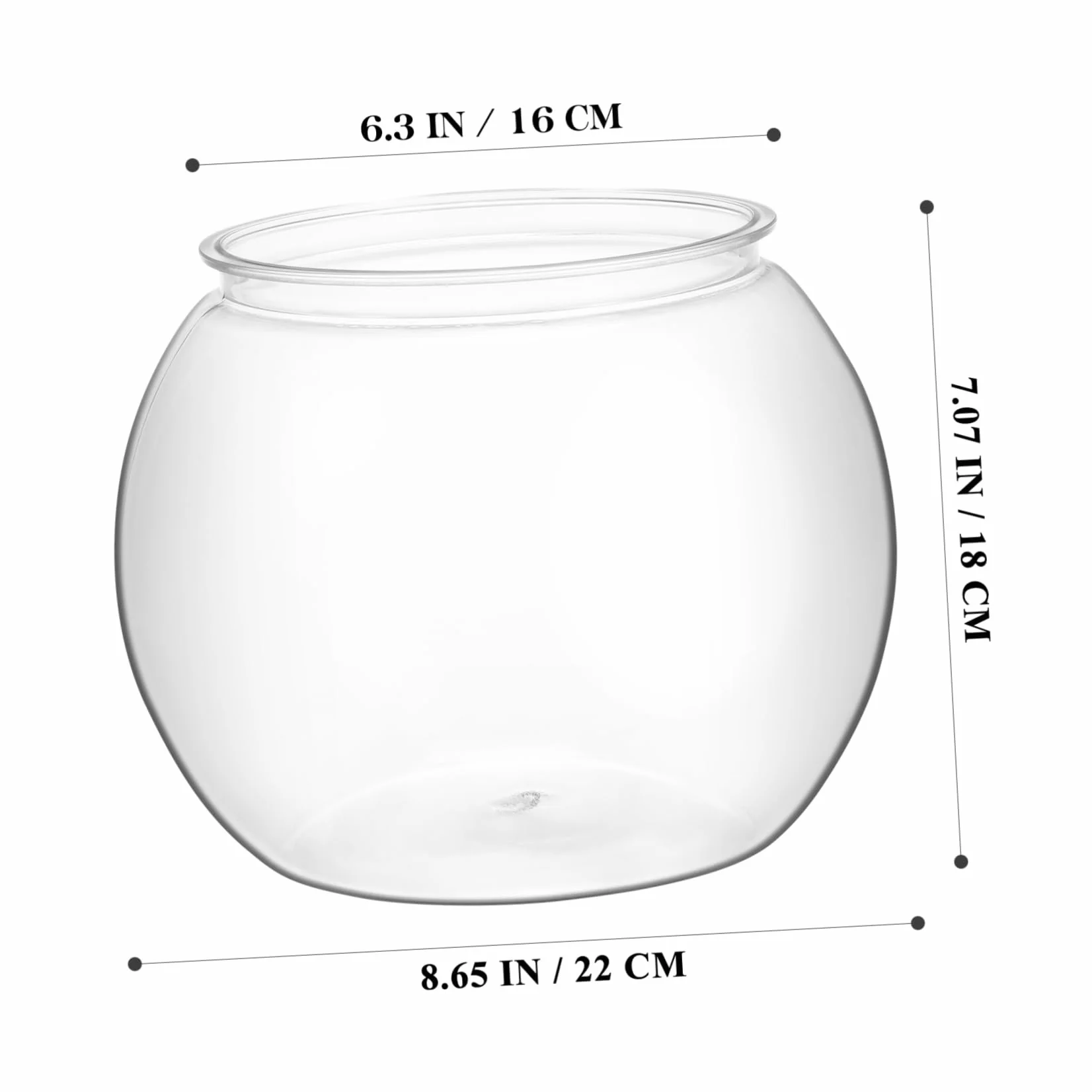 Pecera Plástica Transparente Redonda para Escritorio Acuario Pequeño Durable de Pet Decoración para Oficina y Resistente a para Peces Betta y Tortugas