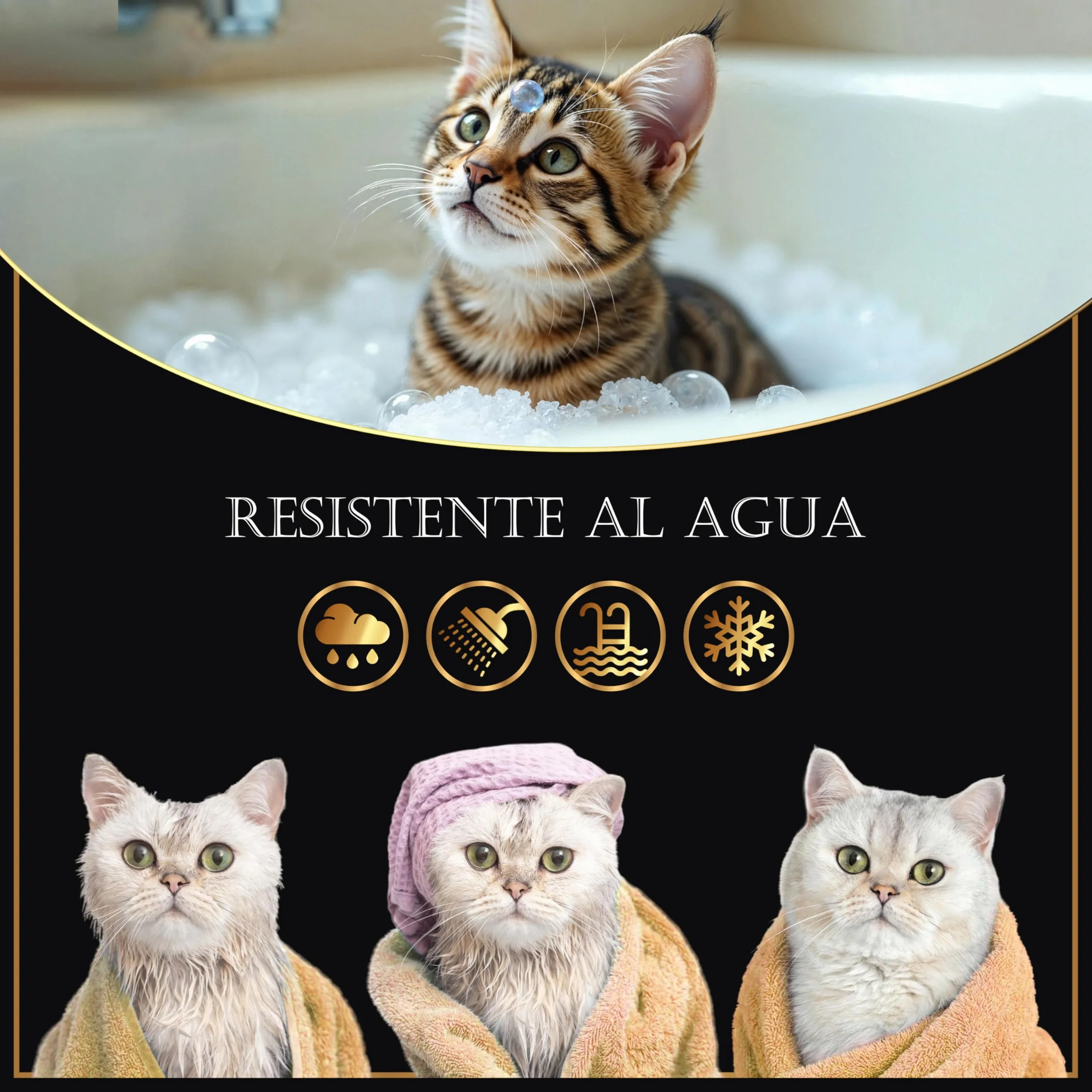 Pack de 4 Collares Antiparasitarios para Gatos, 24 Meses de Protección contra Pulgas, Garrapatas y Mosquitos – 100 % Natural, Impermeable, Ajustable, para Todos los Tamaños.