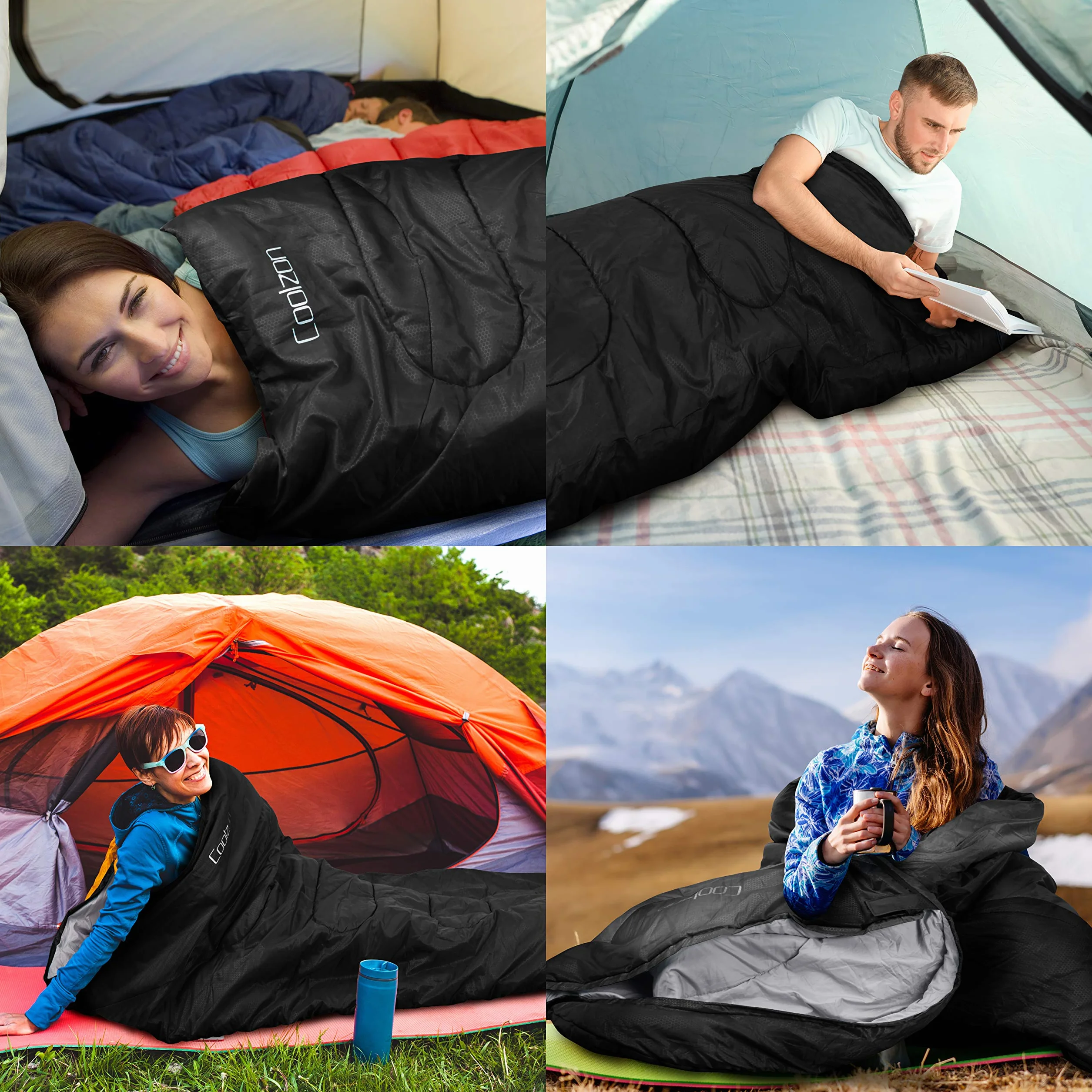 Saco de Dormir Adulto Impermeable Ultraligero para 3-4 Estaciones Acampada Senderismo