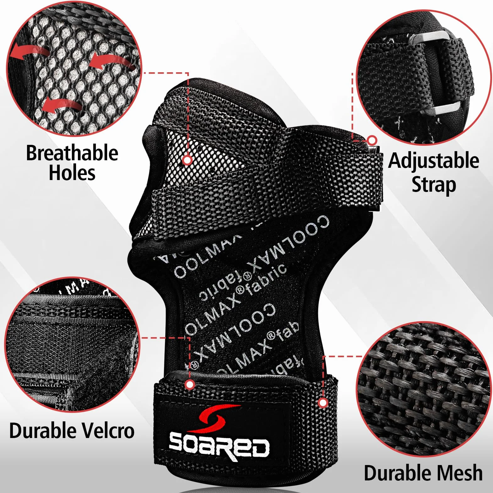 Muñequera protectora para patinaje, monopatín, snowboard, esquí, motocross