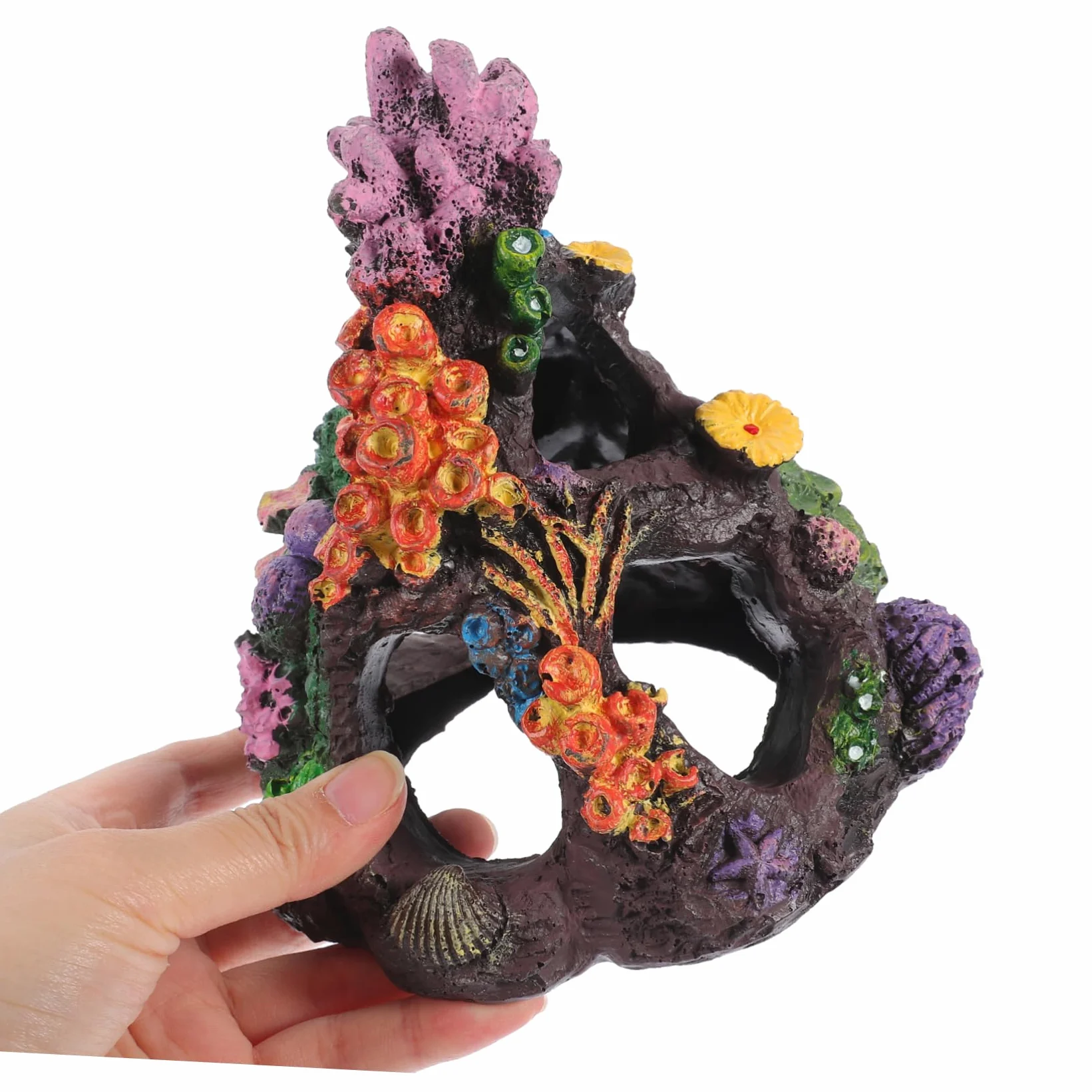 POPETPOP 4 Juegos Acuario Plantas Acuaticas Decoracion Adornos Pecera Decoración De Coral De Imitación Decoraciones De Peceras Planta Artificial Casera El Plastico 5 Piezas * 4