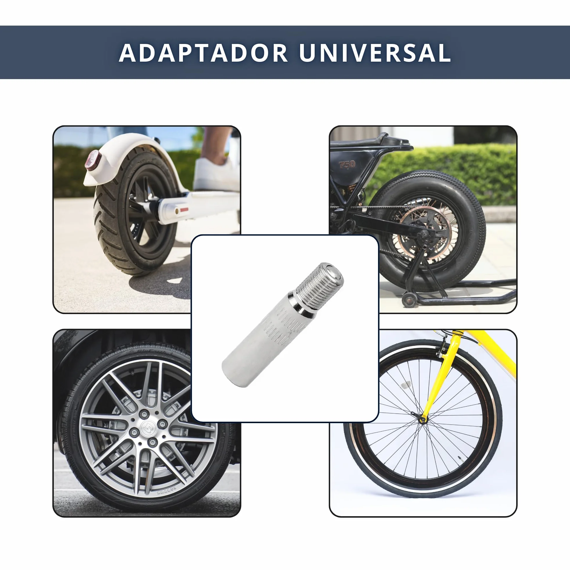 Adaptador de Válvula Antirretorno para Inflado de Patinetes Eléctricos, Universal Xiaomi Cecotec SmartGyro