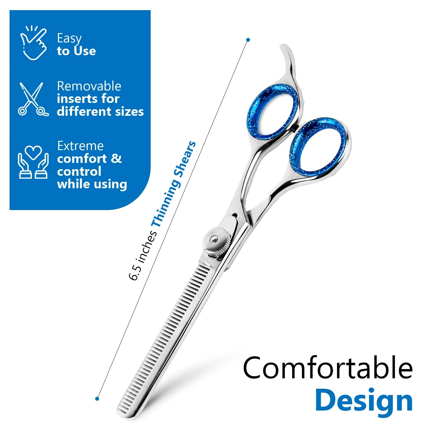 Laazar Pro Shears, Tijeras de Aseo para Mascotas entrelazadas, 16,5 cm, 42 Dientes