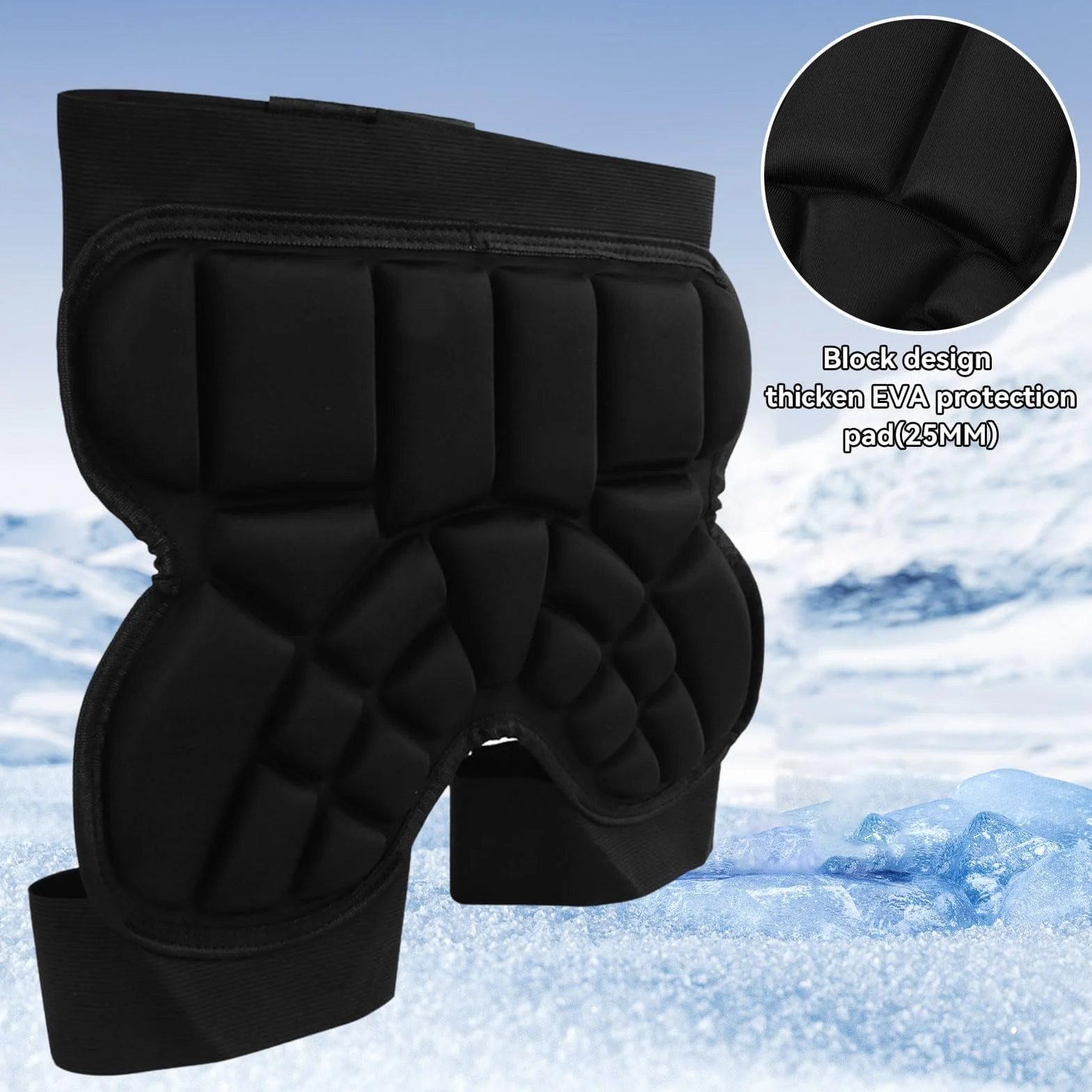 Almohadillas de Protección de Cadera para Niños, Pantalones Cortos para Esquiar, Patinaje, Protector de Trasero Grueso Antideslizantes