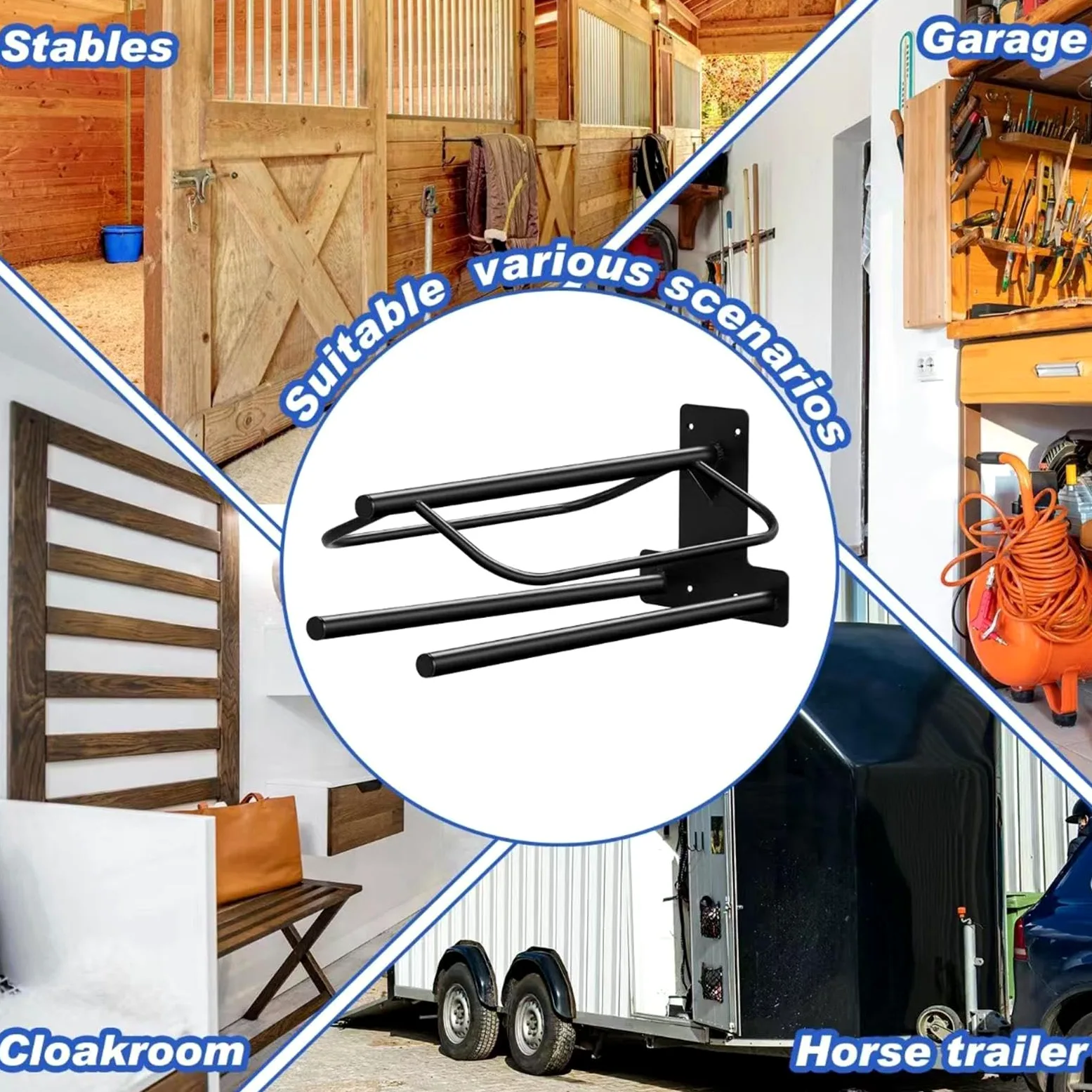 Soporte Para Silla De Montar Soporte Para Montura De Pared | Porta Brida De Caballo Para En El Hogar Exterior Granja Rancho Trabajo Equino Y Veterinario