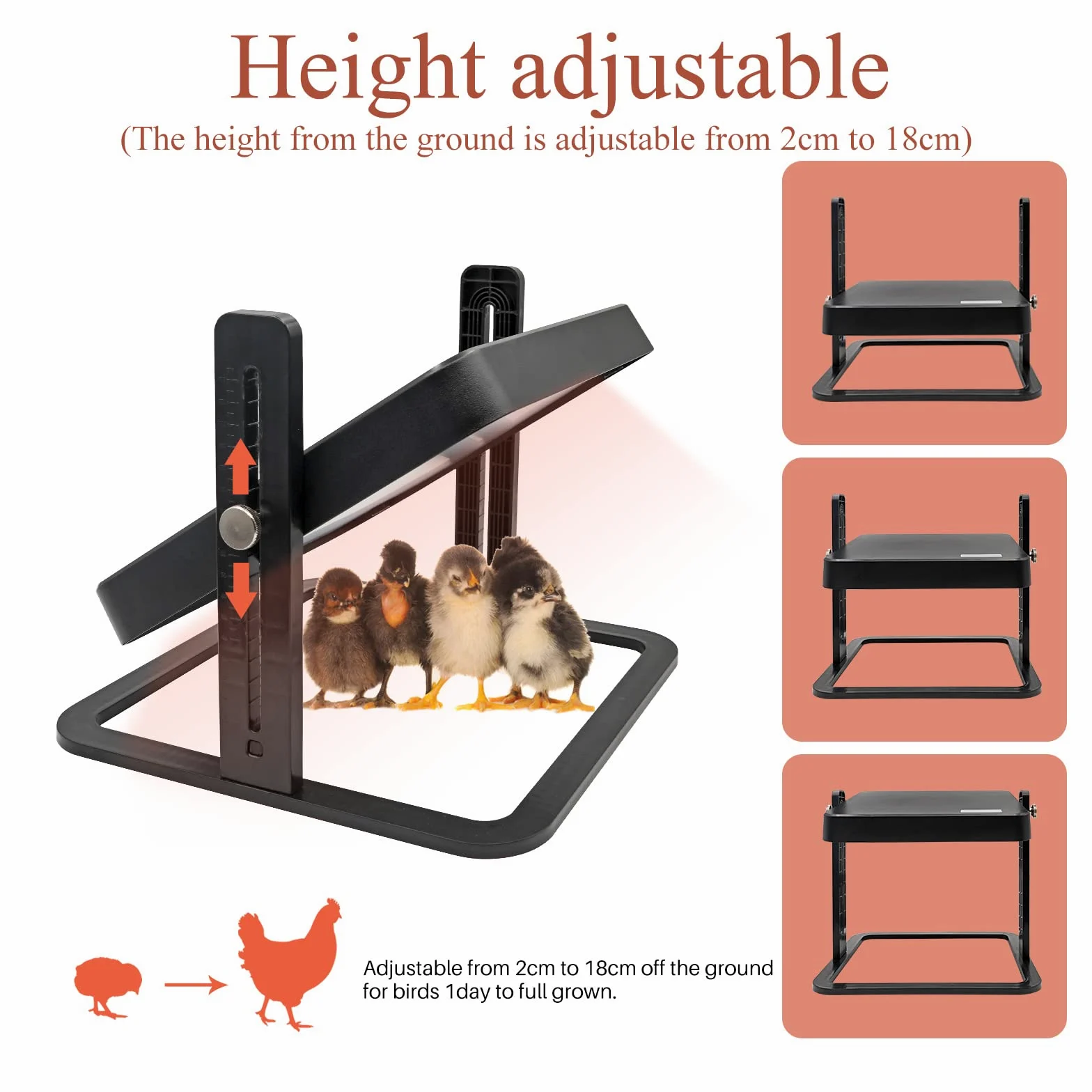 Placa de Calor para criadora de Pollitos, 27,4 X 27,4 cm, Calentador Inteligente para Pollos, lámpara de Calor con Fuente de Calor Artificial para gallinas