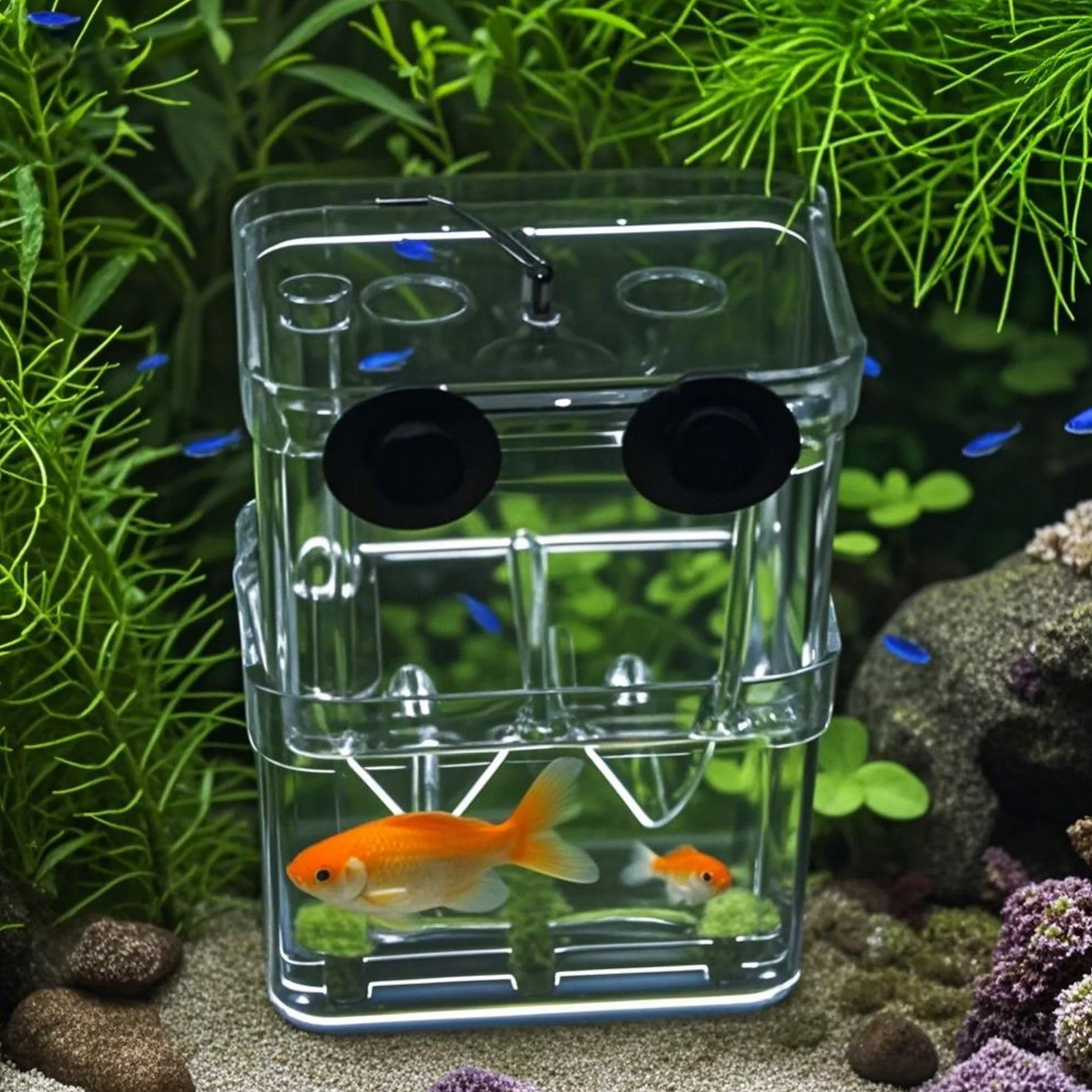 Caja De Cría De Peces De Acuario, Caja De Incubadora De Cría De PláStico Flotante, Cría De Peces De Doble Capa Incubadora, Crianza Y Crianza, Para Peces Agresivos Lesionados, Camarones Pequeños