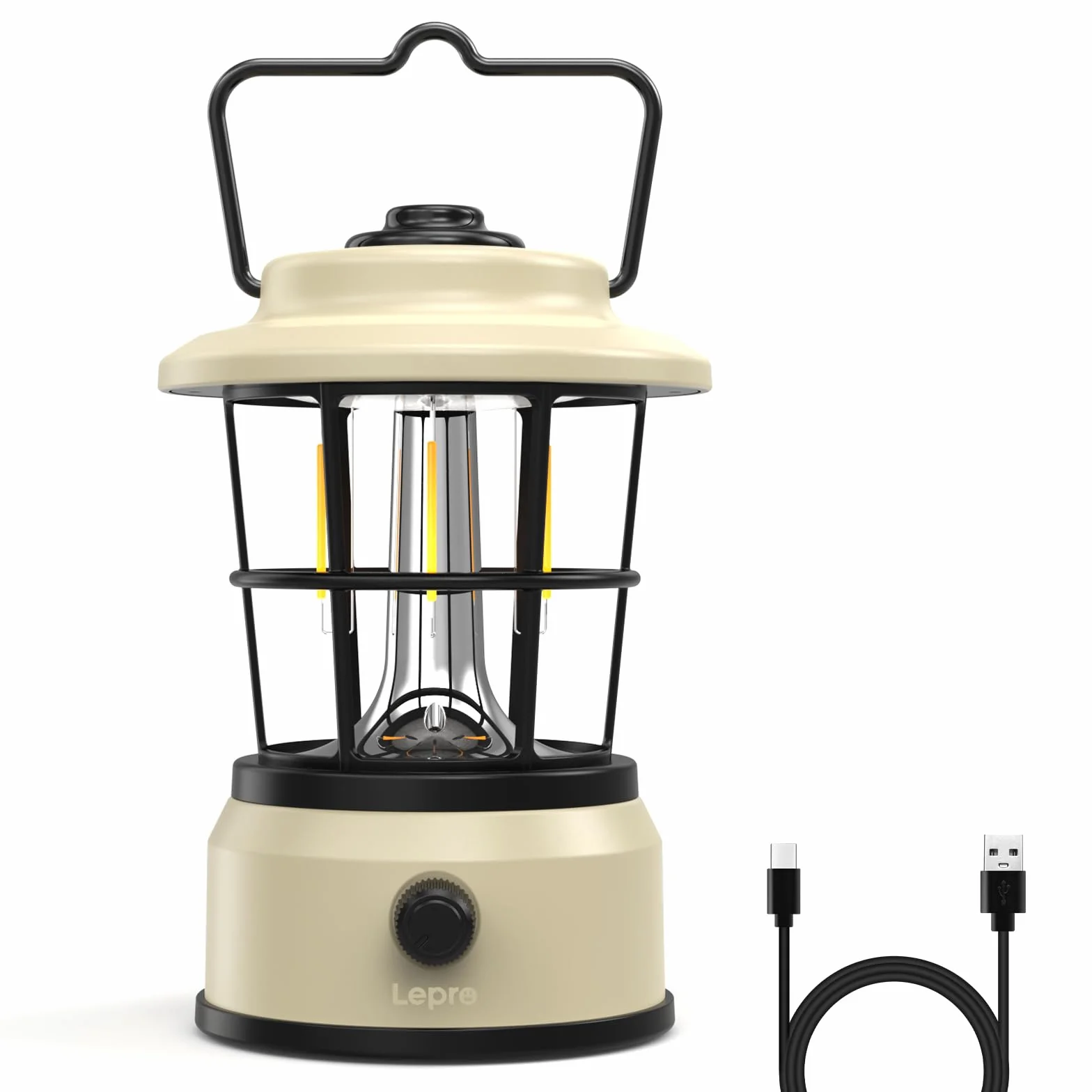 Lepro Linterna LED Retro Recargable, IPX4, 4 Niveles de Luz, para Cámping y Emergencia