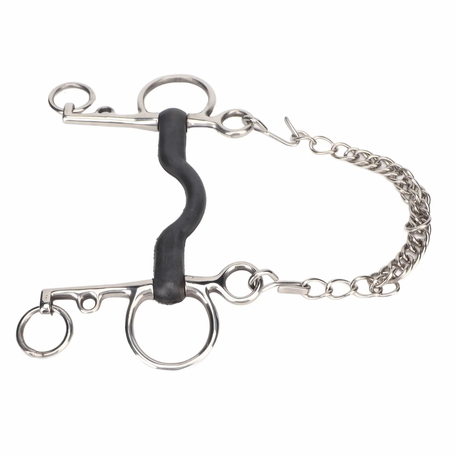Broca para Boca de Caballo, Broca para Filete de Caballo Pulida a Mano Diseño de Goma con Centro de Acero Inoxidable Filete para Boca de Caballo para Suministros Ecuestres (127MM)
