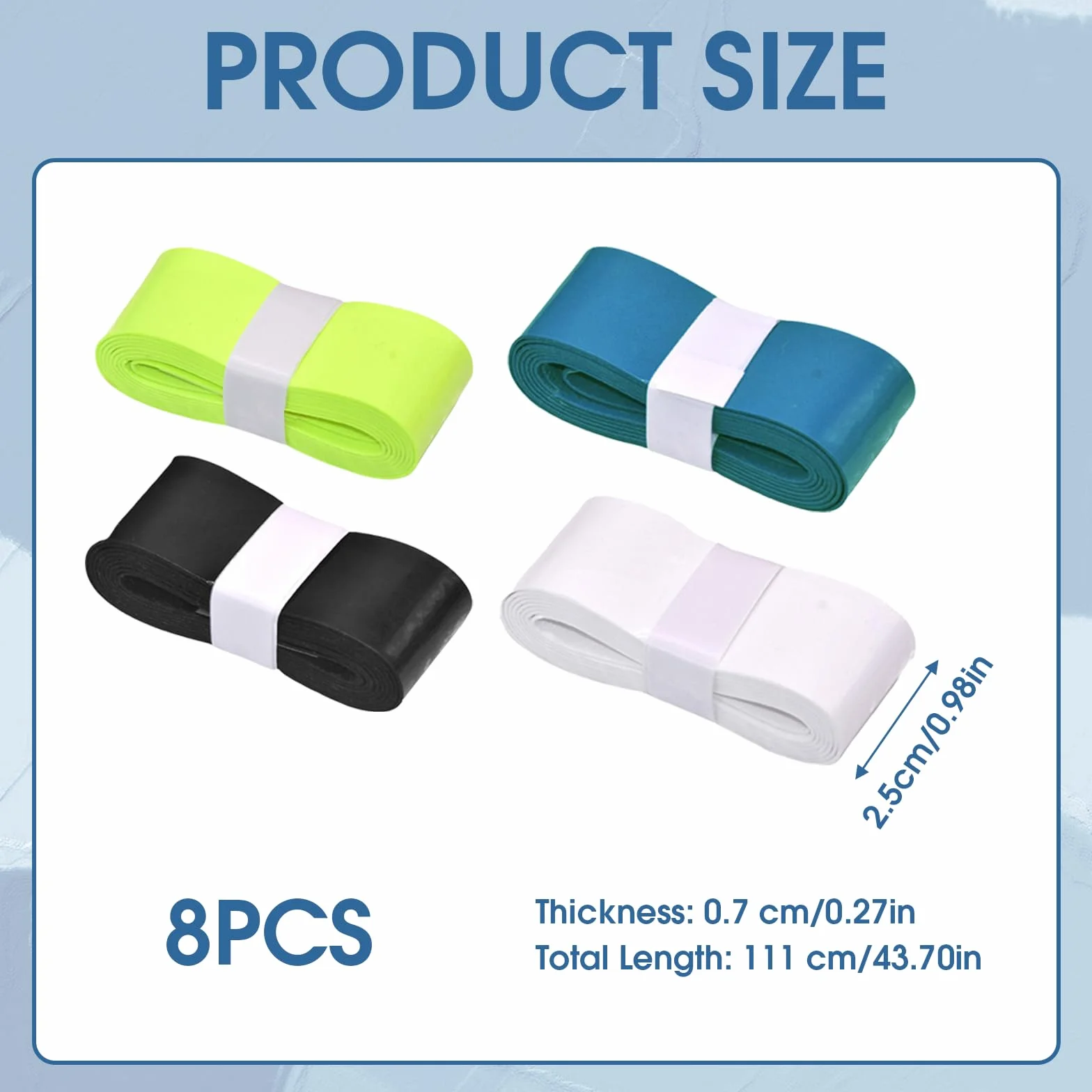 Tenis Power Touch Overgrip Anti Slip Bádminton Lote de 8 agarres para raqueta