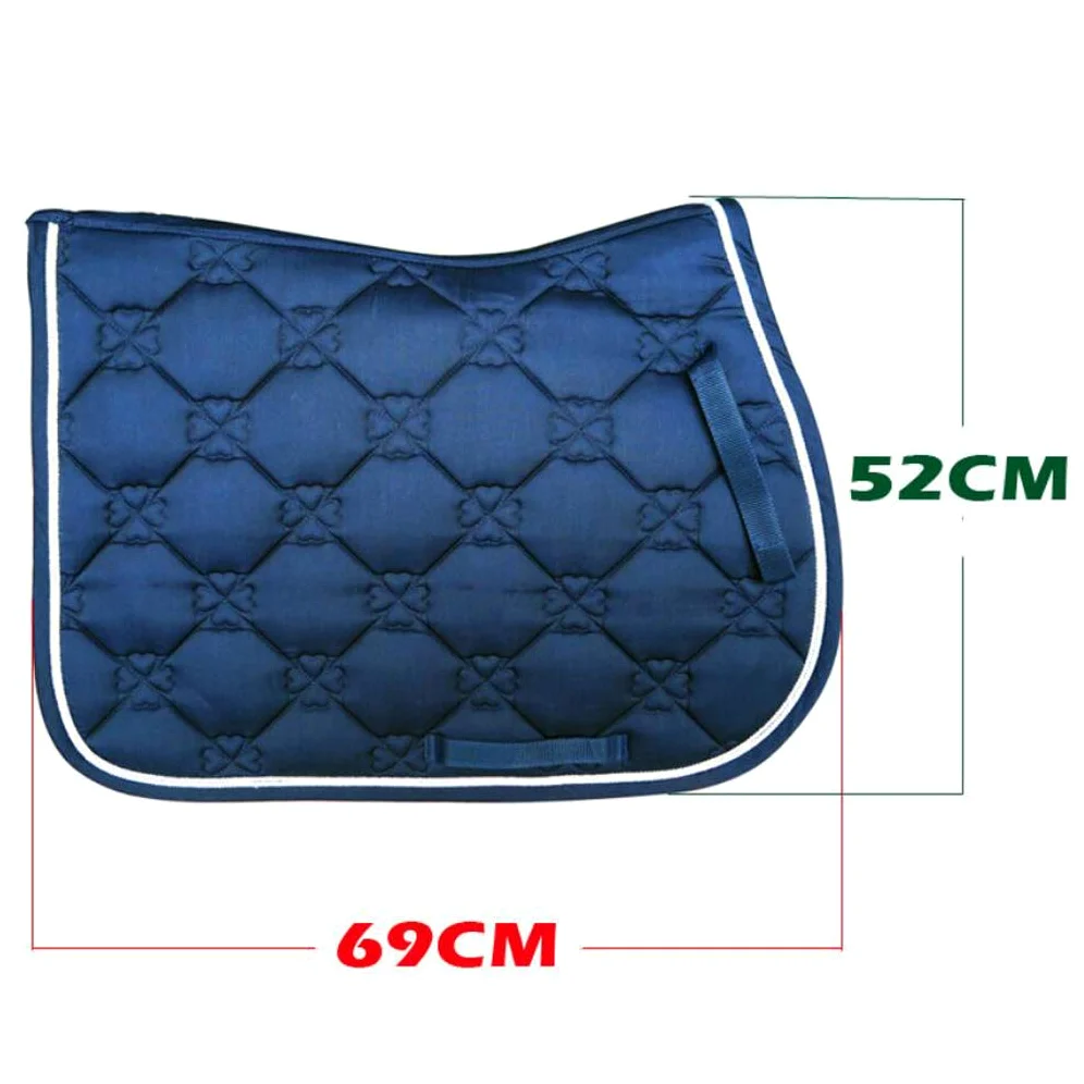 Mantilla amortiguadora ecuestre， Mantilla inglesa acolchada cuadrada de algodón for montar a caballo, cómoda, color azul