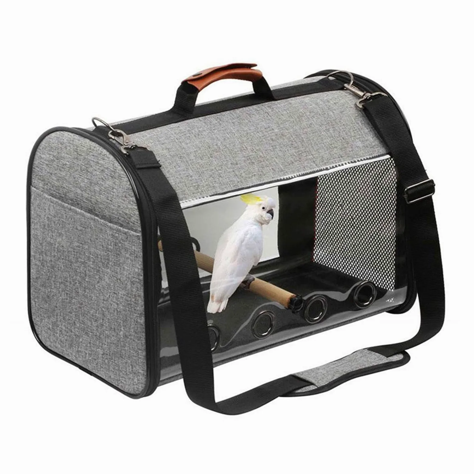 Liudan Jaula de Pájaros Pájaro Pájaro Travel Carrier Transparente Parrot Pájaro Pájaro Cause Mochila de Asas con Doble Cremallera Diseño Caja de Transporte de Aves Jaula