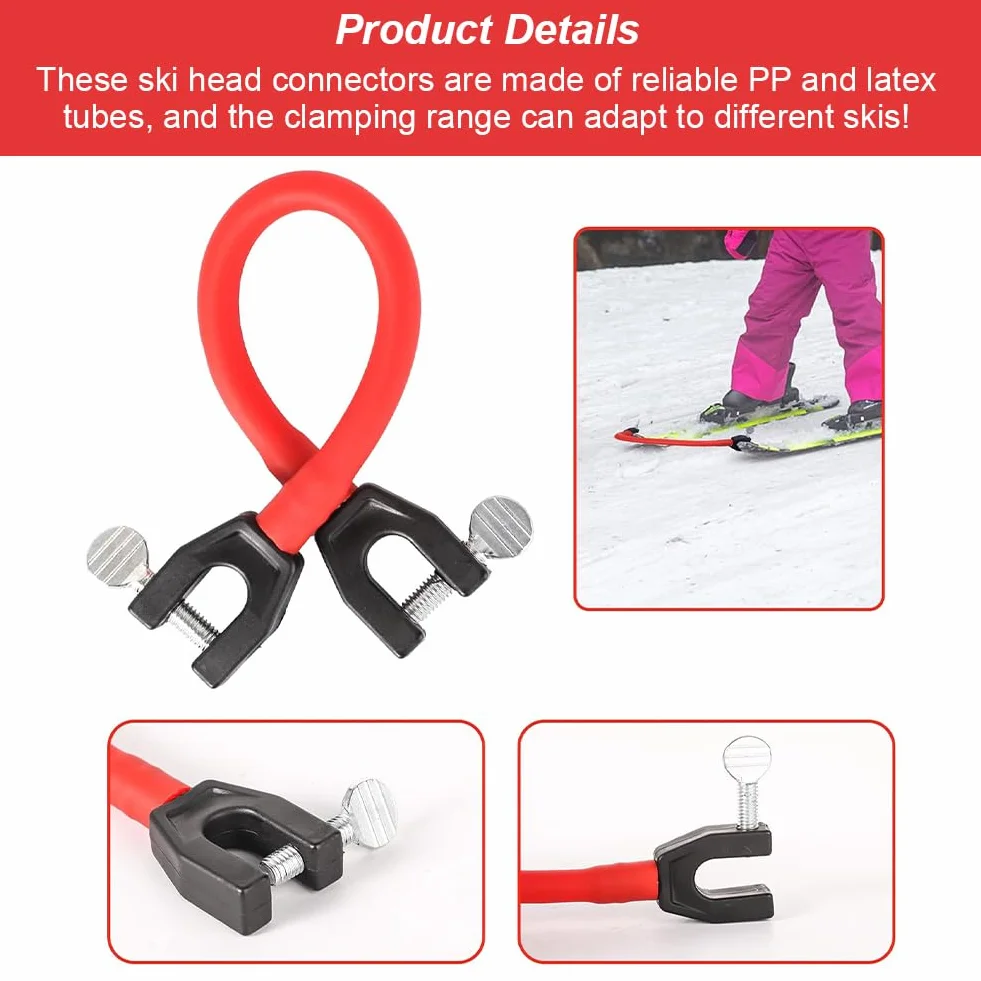 Conector de Puntas de Esquí para Principiante, Ayuda para Entrenamiento de Esquí, Control de Velocidad, Accesorio Rojo, 1 Pieza