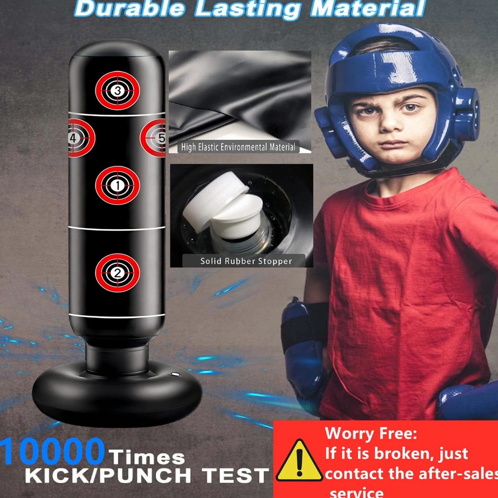 Saco de Boxeo Inflable 165cm para Niños con Guantes MMA Karate Taekwondo 2025
