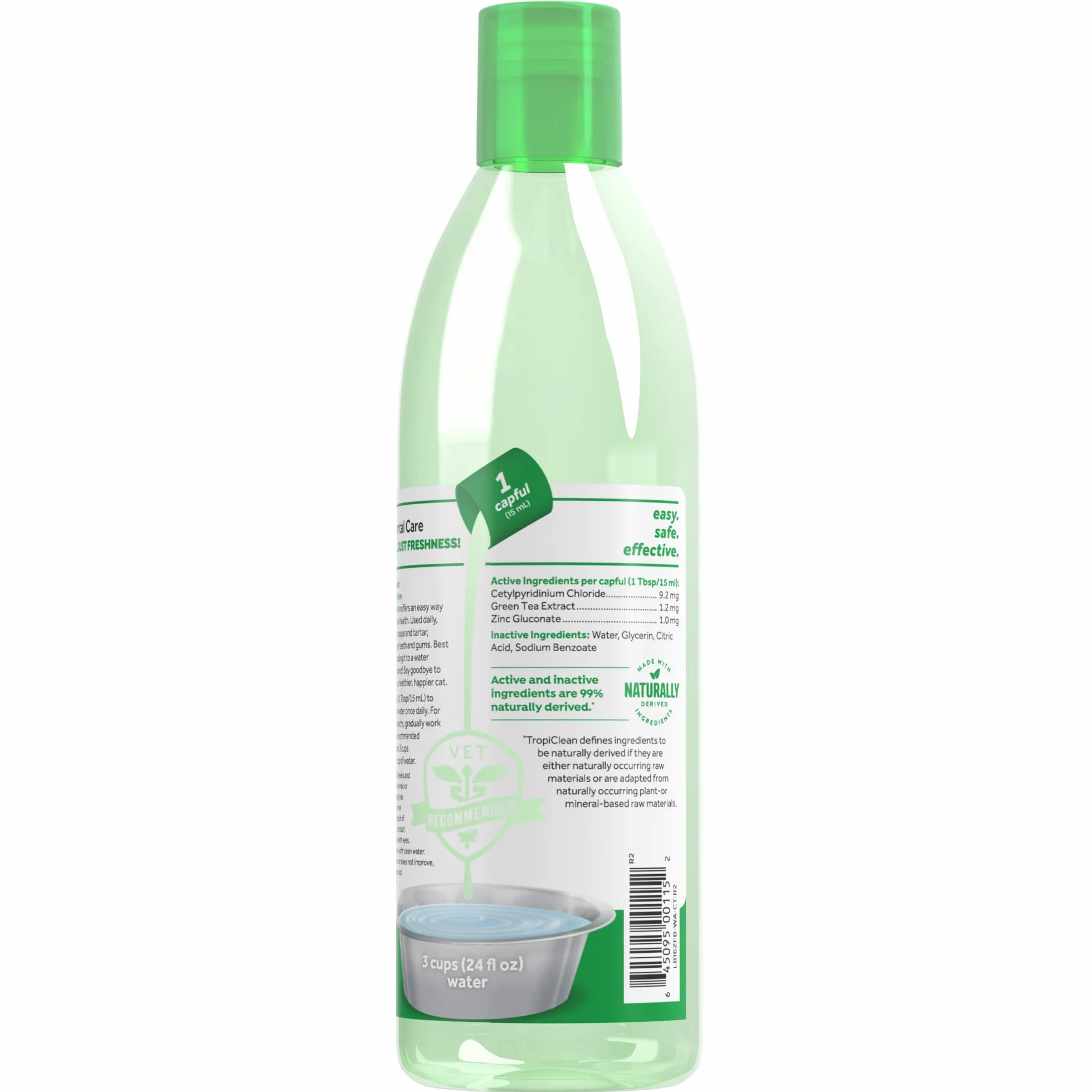 TropiClean Refrescante Bucal para Gatos - Aditivo de Cuidado Bucal para el Agua para Gatos I Sin Cepillado I Combate la Placa y el Sarro de las Mascotas - 473 ml