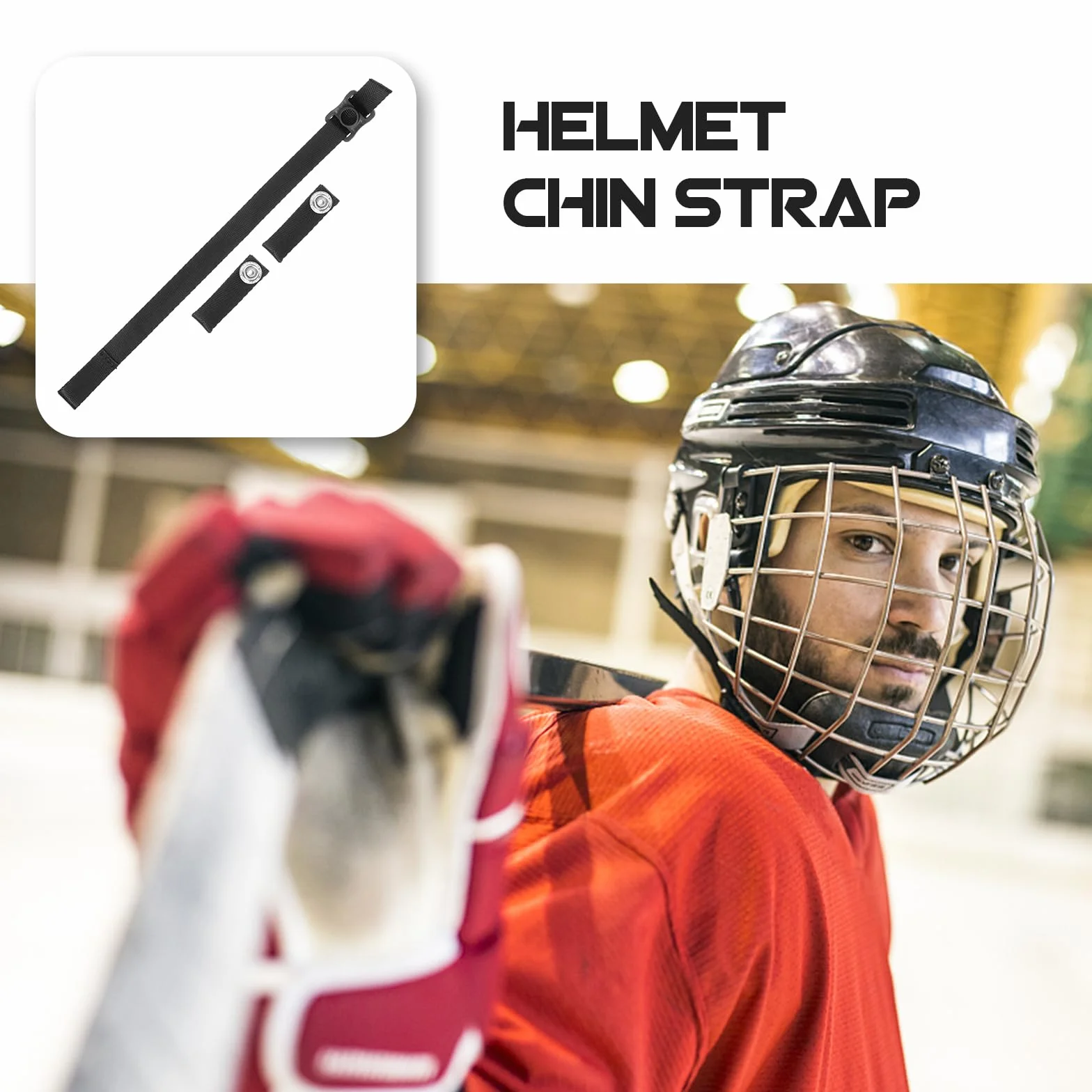 Yardwe Accesorios de hockey correa para la barbilla casco hielo 3 unidades