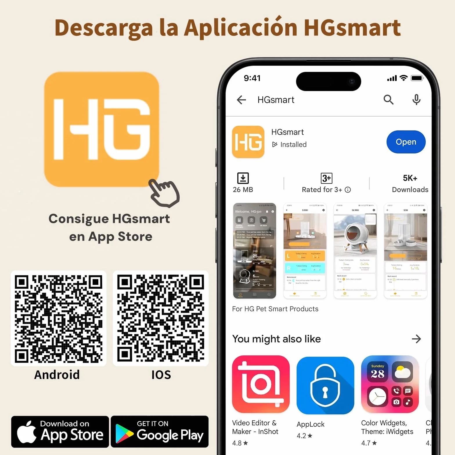 Comedero Gato Automatico 5G WiFi, HONEYGUARDIAN Dispensador Comida Seca Gatos Perros, Alimentador Automatico Gato Fácil Operación con Control App, 4 Cuencos (Acero inoxidable + Lento), 1-6 Comidas/Día