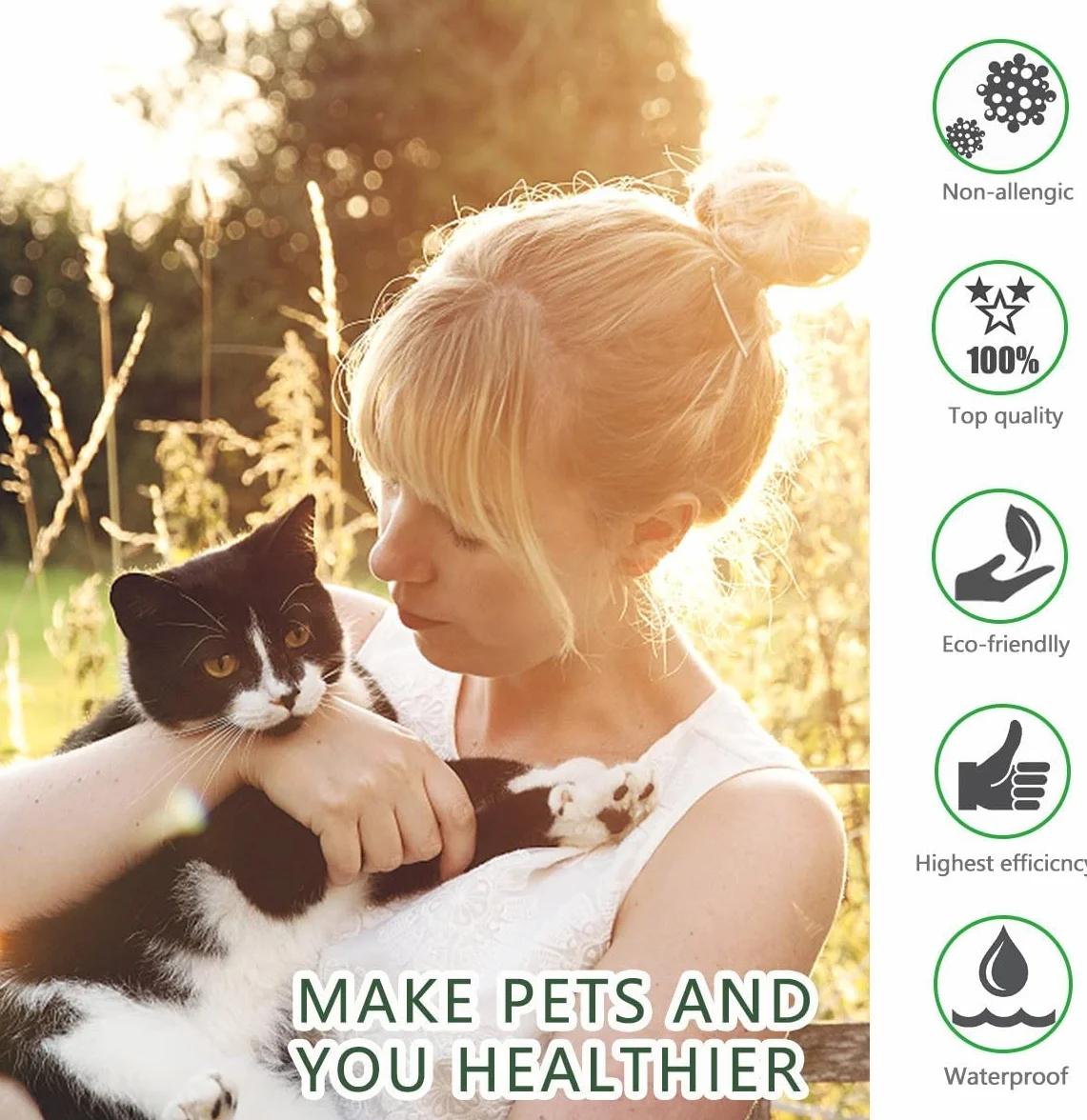 DEWEL Collar Gato contra Pulgas, Garrapatas y Mosquitos, Collar Antipulgas y Garrapatas 33 cm para Gatos y Perros Pequeños y Medianos, 8 Meses de Protección