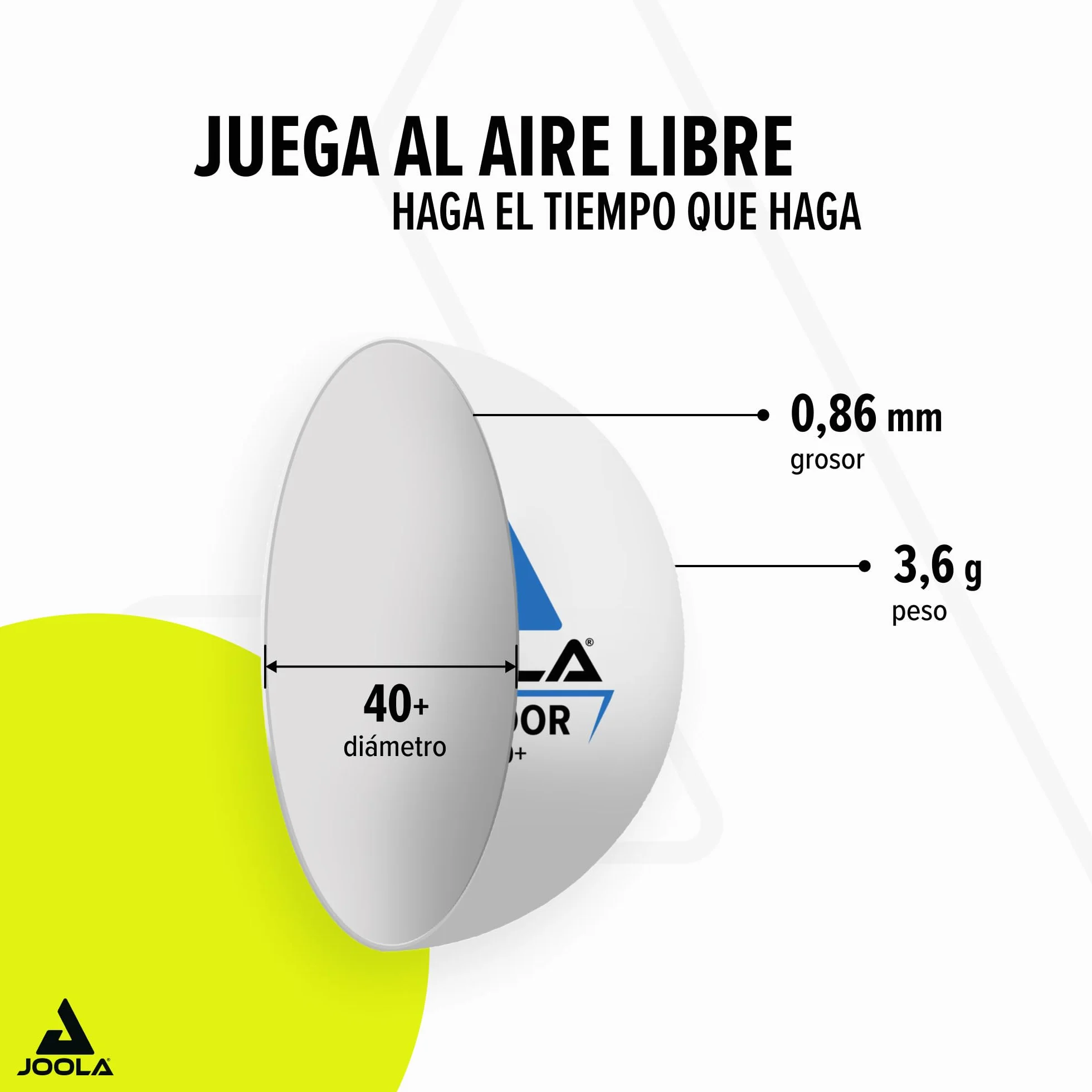 JOOLA Tt Ball Exterior Blanco 40 mm