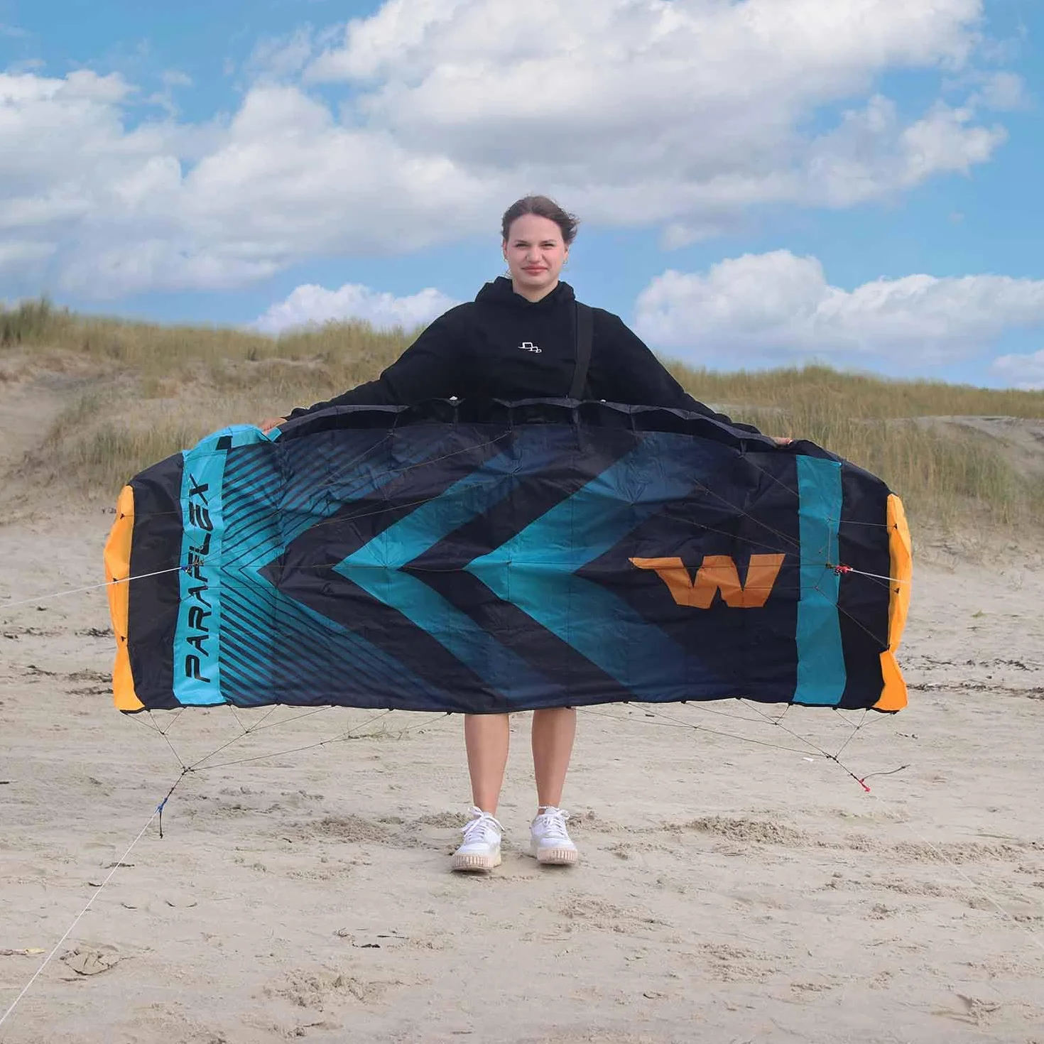 Wolkenstürmer Paraflex Trainer - Alfombra de dirección 3L 2.3 (Turquesa) - Cometa 230 cm con Barra de Entrenamiento
