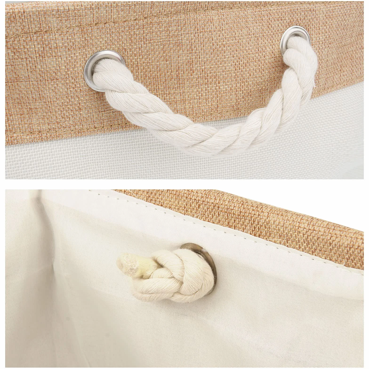 Cesta de almacenaje personalizada con nombre y dibujo, cesta plegable para juguetes de perro con asa de algodón, caja de almacenaje para organizar comida, ropa y accesorios para perros(Beige)