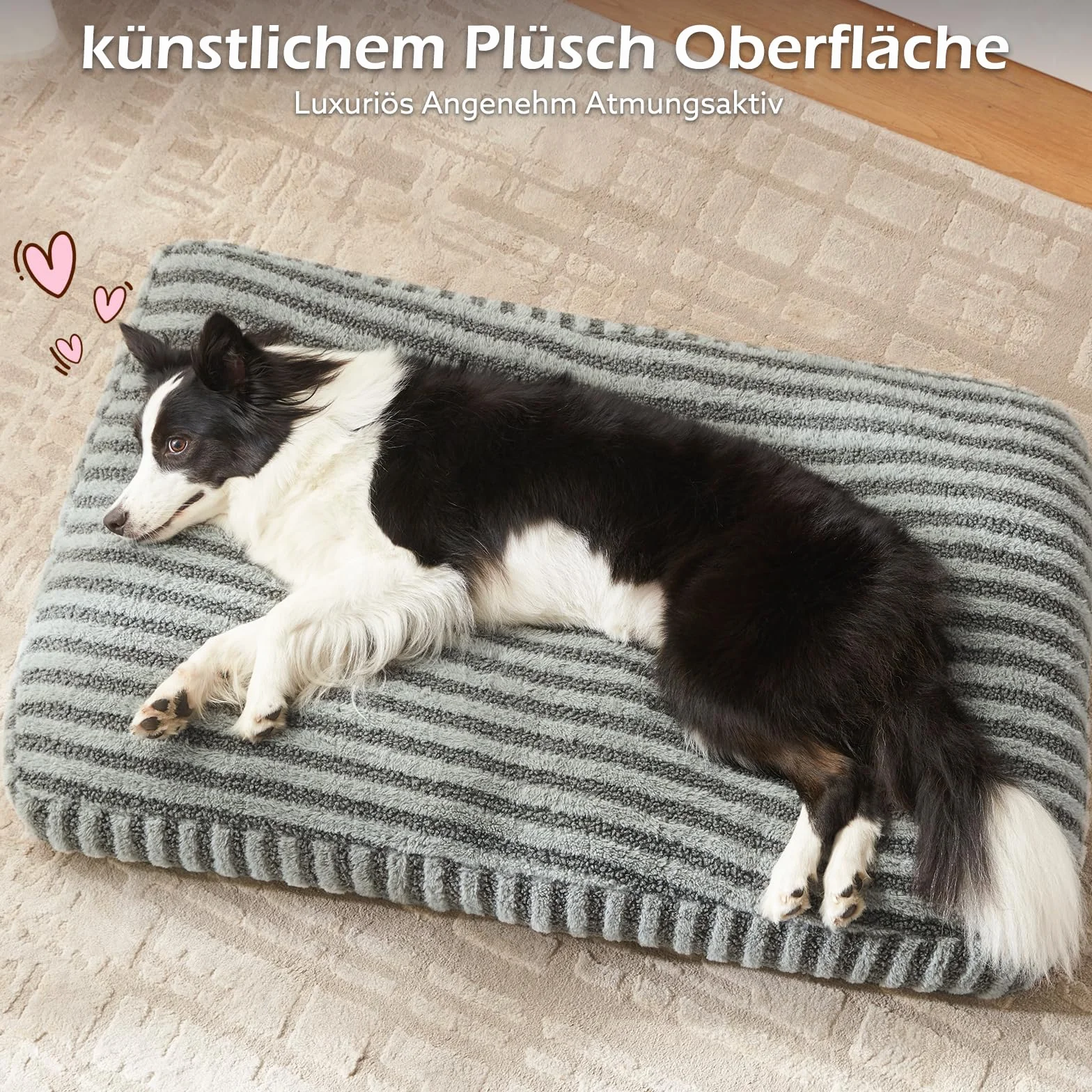 Pawk Cama Perro, Cama para Perros Medianos Lavable Extraíble, Cojín Perro Suave Transpirable Antideslizante para Perros Pequeños y Medianos, 74x53x8cm