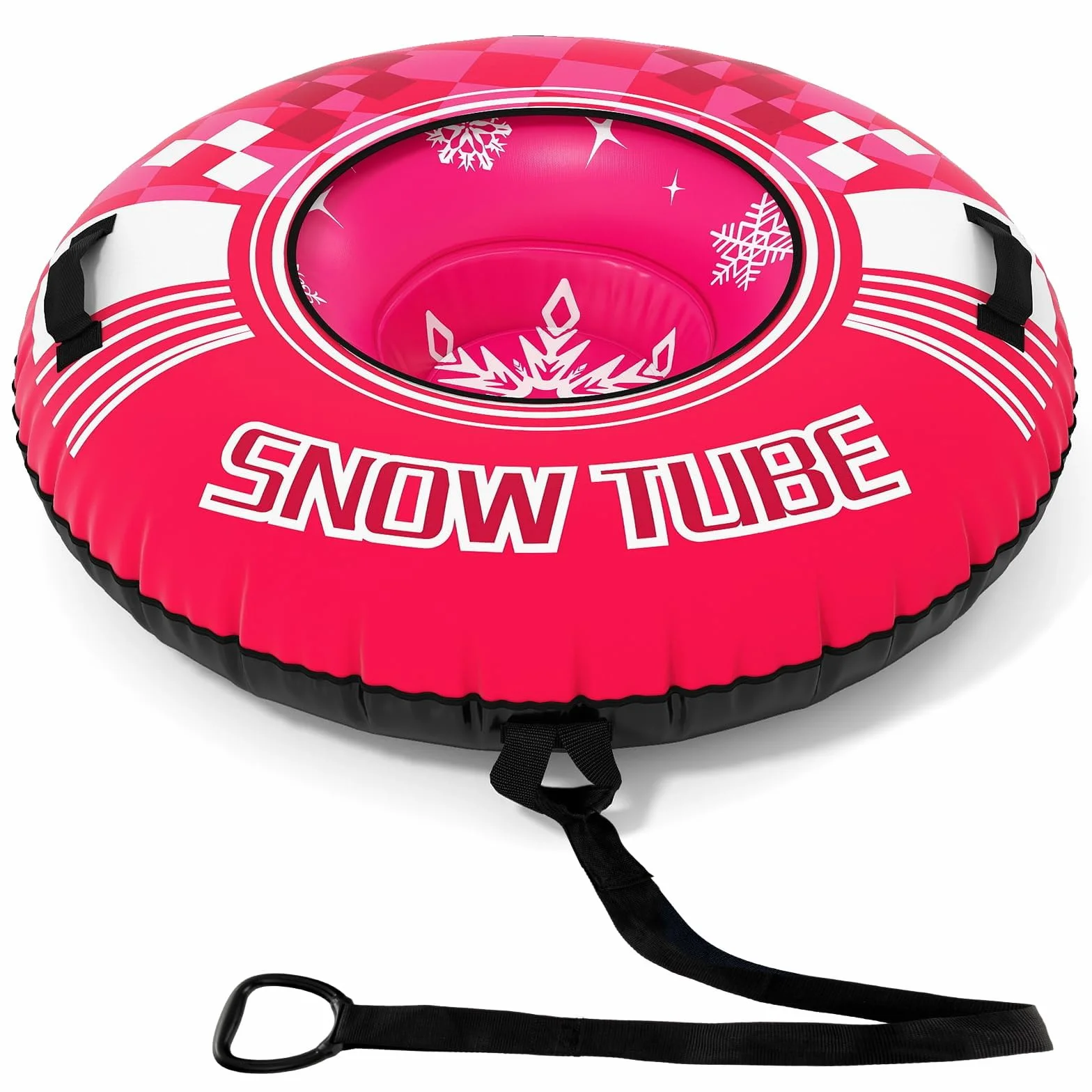 COSTWAY Trineo de Nieve Inflable 107 cm con Correa de Remolque Desmontable