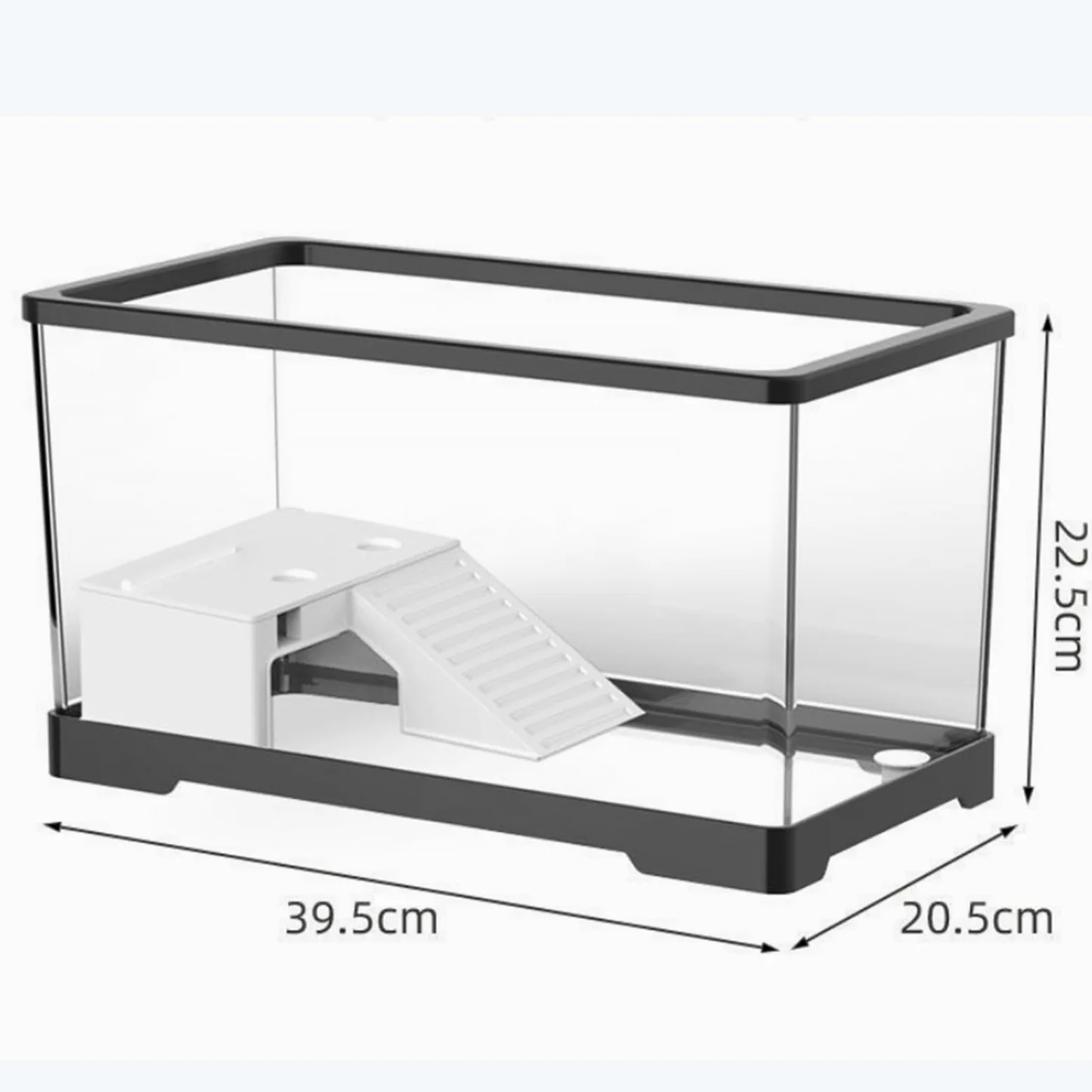 Tanque de Reptiles Caja de alimentación casera for Tortugas con separación en seco y húmedo Plataforma Secado al Sol Fácil Montaje