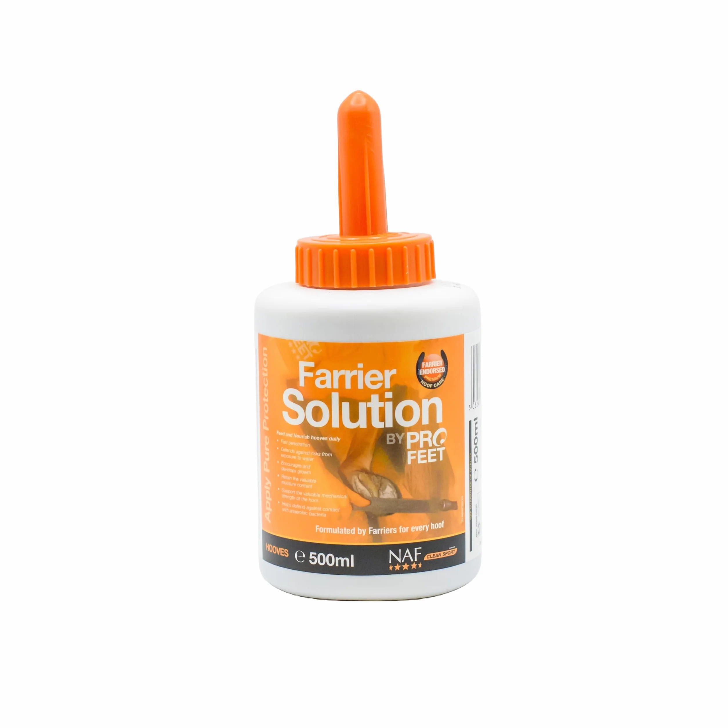 NAF Profeet Farrier Solution 500 ml - Apósito para pezuñas para Caballos - Nutre, Protege y fortalece Las pezuñas - con aceites Naturales y Agentes antibacterianos - Fácil aplicación con Cepillo