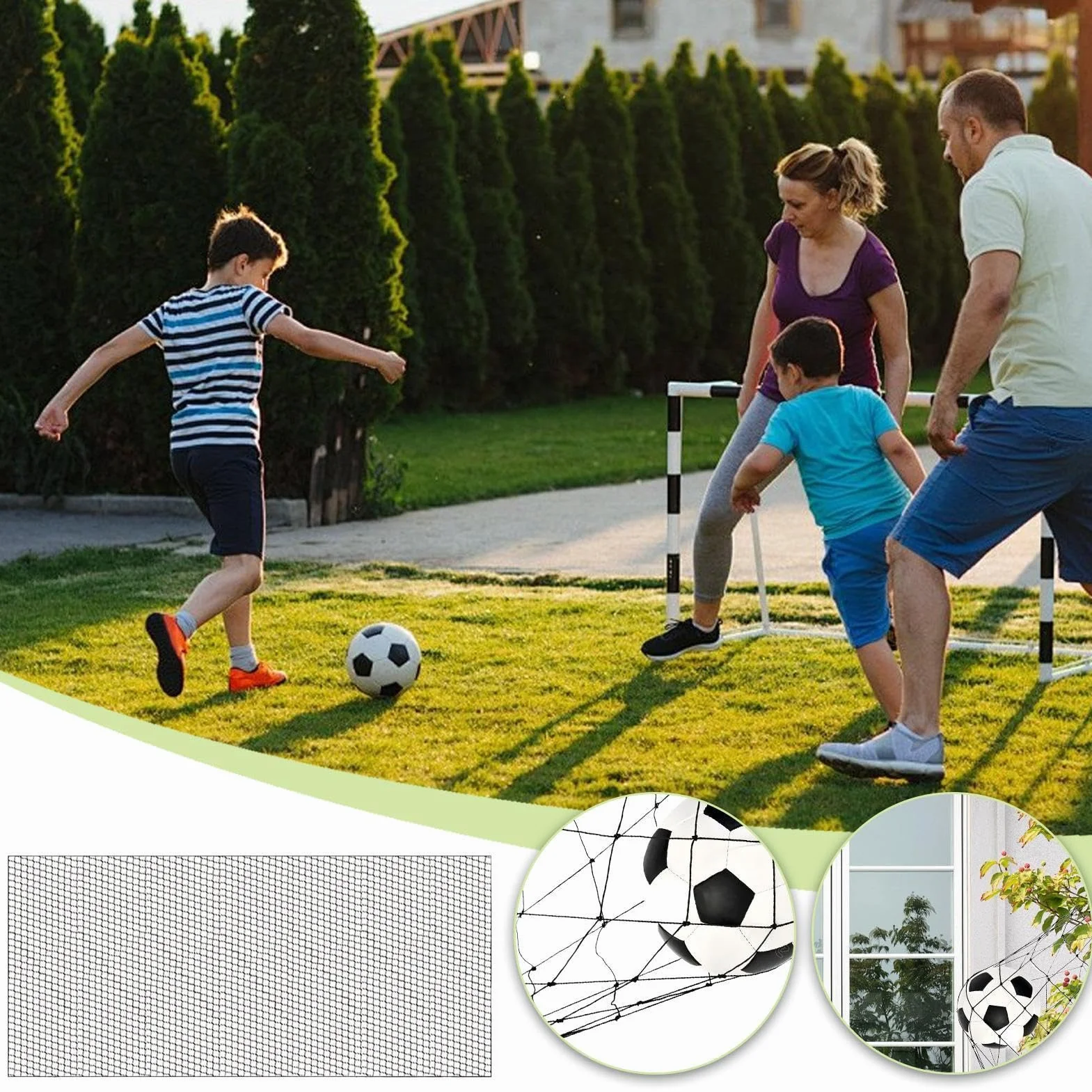 Red de Barrera para Fútbol | Barrera Protectora Deportiva de Nailon - Red de Parada para Jardín - Fútbol, Béisbol, Baloncesto, Tenis, Voleibol, Portería
