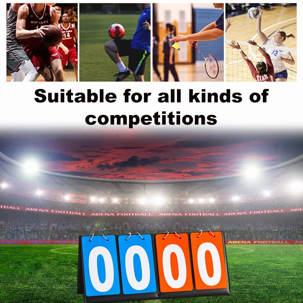Marcador Deportivo 0-99 Flip, con Silbato, Portátil para Baloncesto, Fútbol, Béisbol