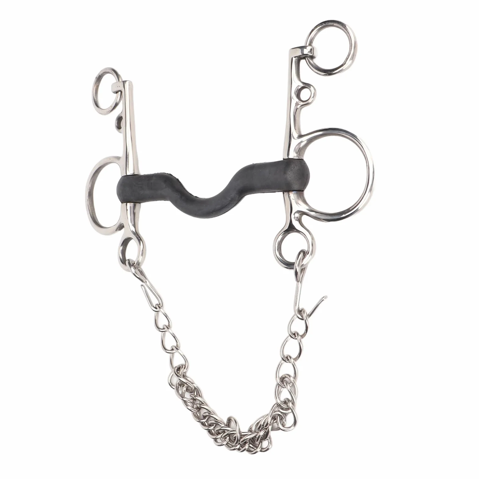 Pongnas Filete de Boca de Caballo, Filete de Caballo de Acero Inoxidable Pulido a Mano, Resistente y de Fácil Control, Seguro para Accesorios para Caballos (135MM)