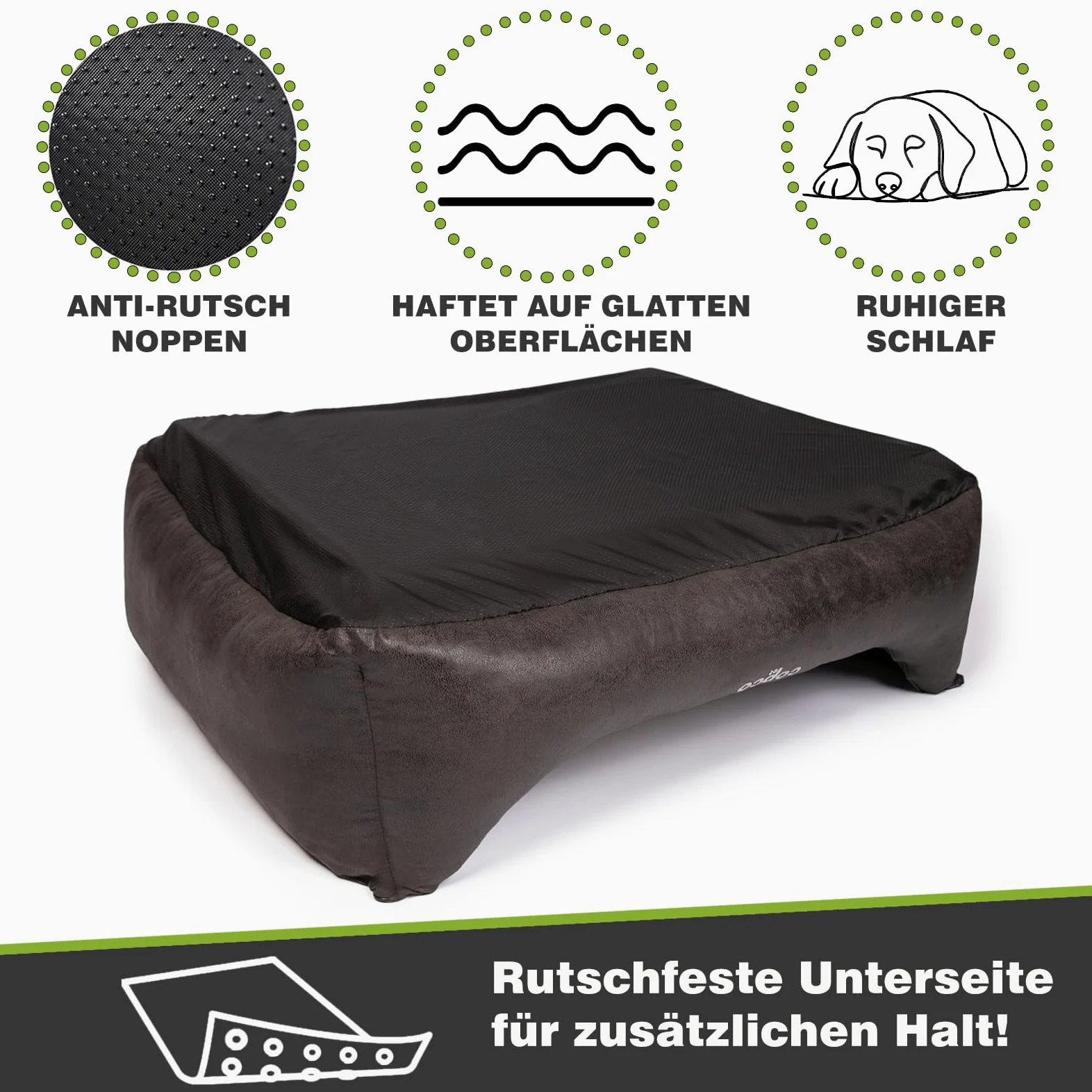 Copcopet Cama para perros Emma, cama impermeable para perros, perros espacio de dormir en imitación ante, perros – colchón de espuma de copos o espuma viscoelástica ortopédica
