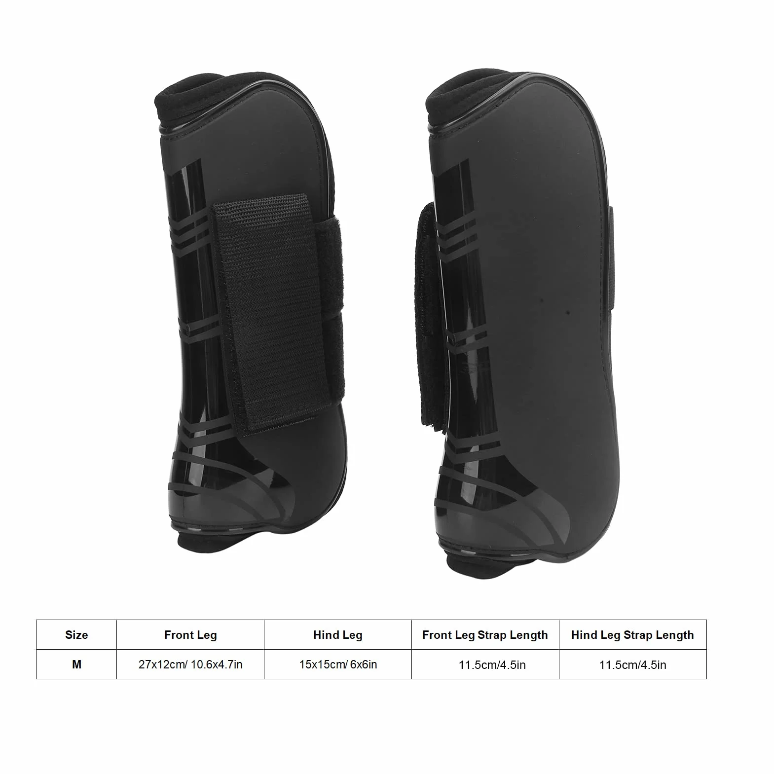 Aeun Botas de Tendón de Caballo de PU, 4 Piezas Botas de Soporte de Caballo Botas Protectoras de Pezuña de Caballo Protector de Pierna de Caballo para Salto de Caballo para Mantenerse Cómodo