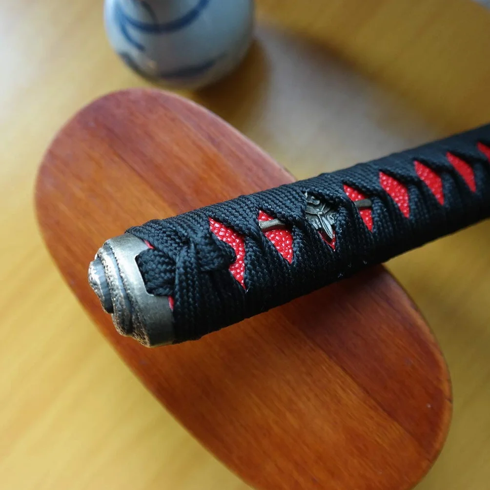 Sword Handle Tsuka 10.2in Alloy Copper Iron Fittings Imitation Real Samegawa