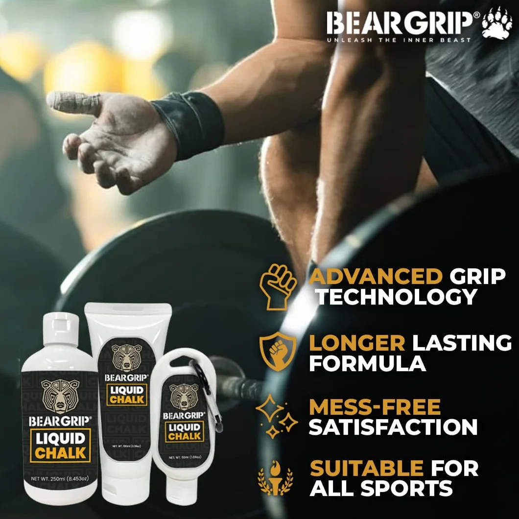BEAR GRIP Tiza líquida Manos Libres de Sudor Crossfit Levantamiento de Pesas