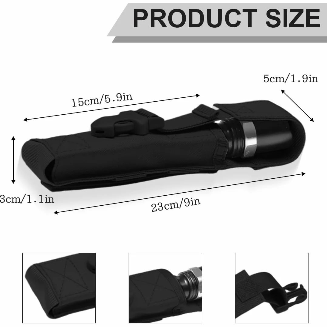 Funda de Linterna Táctica Universal Colgante Negra
