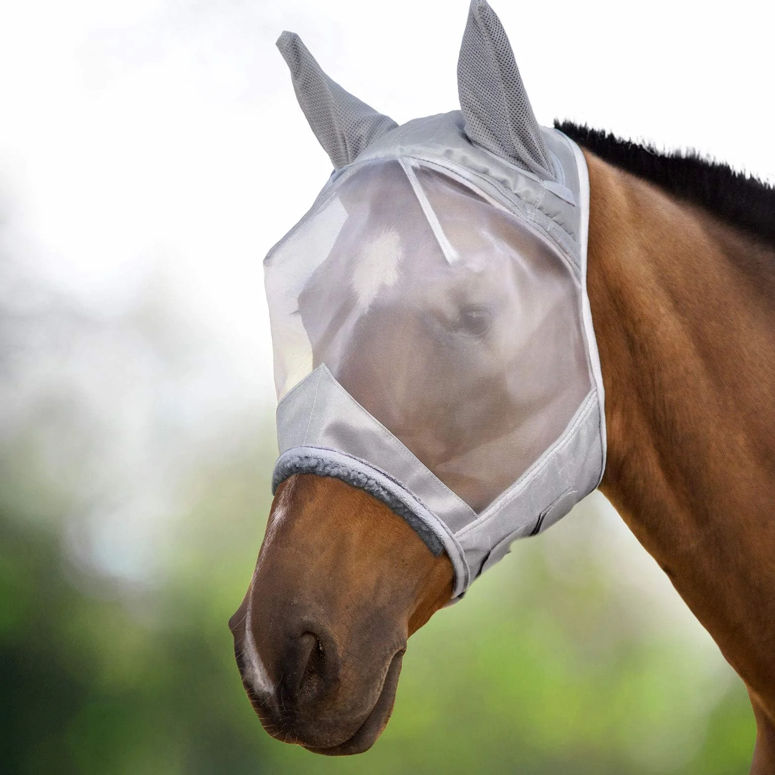 Harrison Howard CareMaster Máscara Anti-Moscas Protección con Orejas Plata (S; Pony)