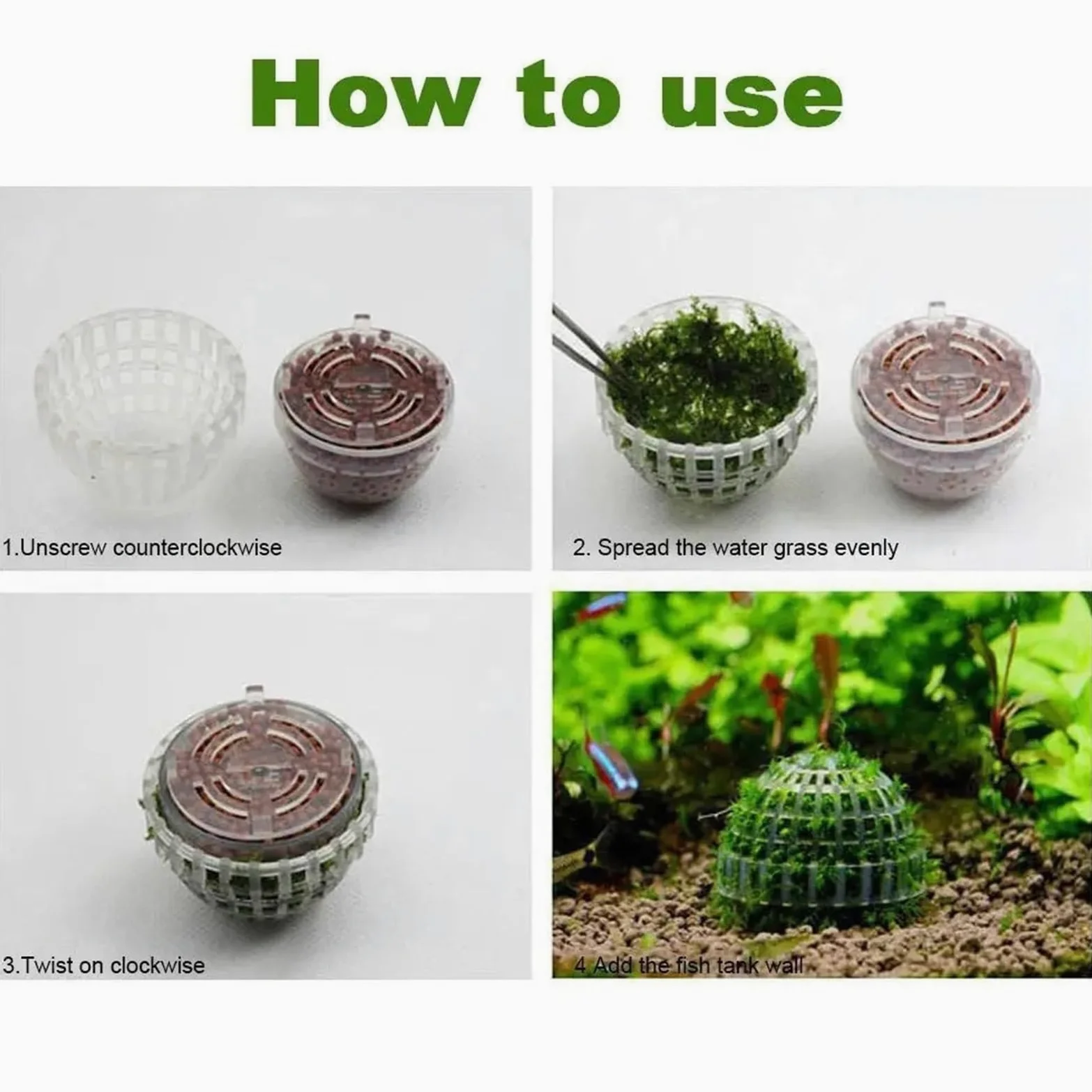 Acuario Decoración Plantas Bio Moss Ball Holder para Acuario | Accesorios de filtro de decoración for pecera, casa de camarones rojos cristalinos, for acuario(5PCS)