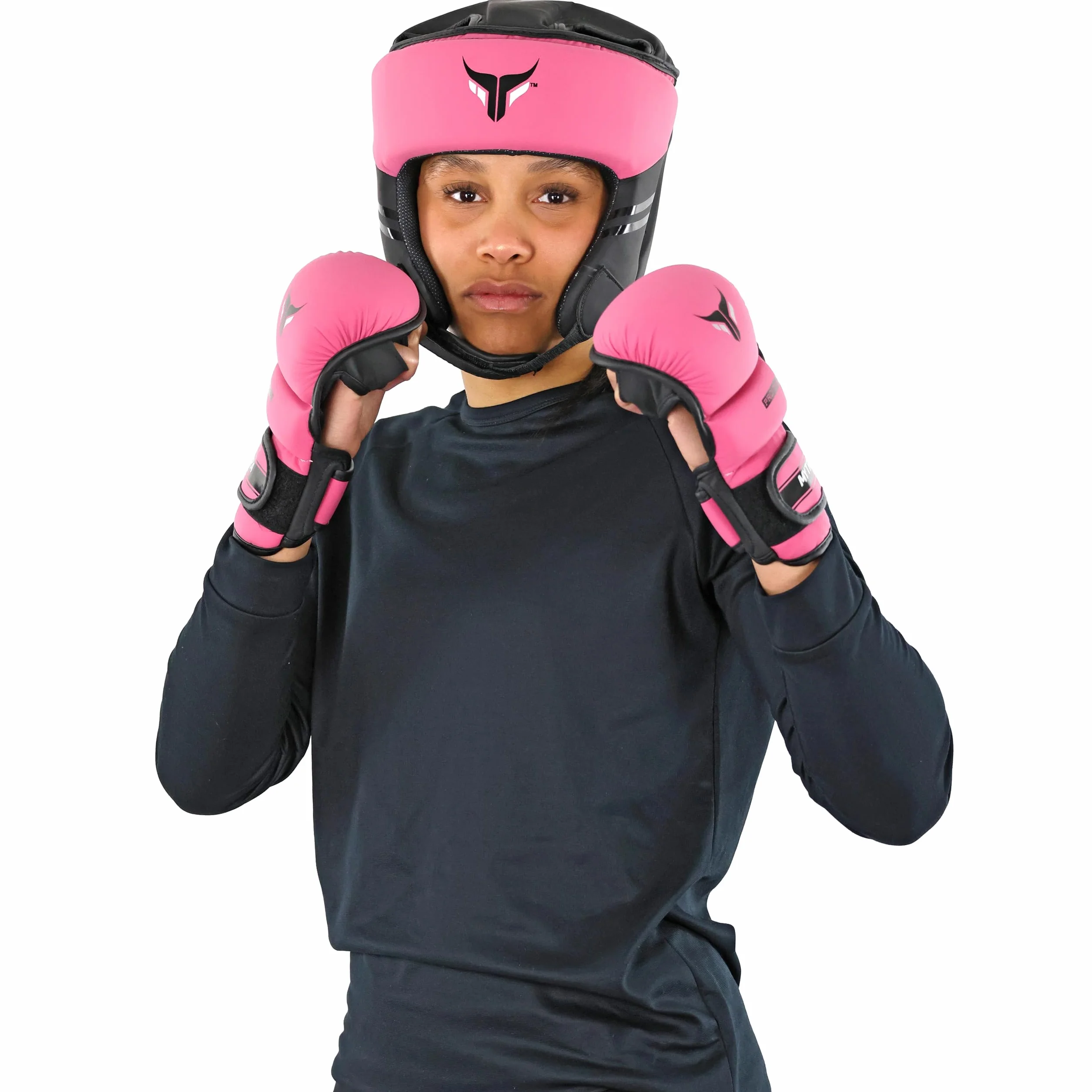 Mytra Fusion 7-oz Mujeres Guantes MMA Palma ventilada Abierta