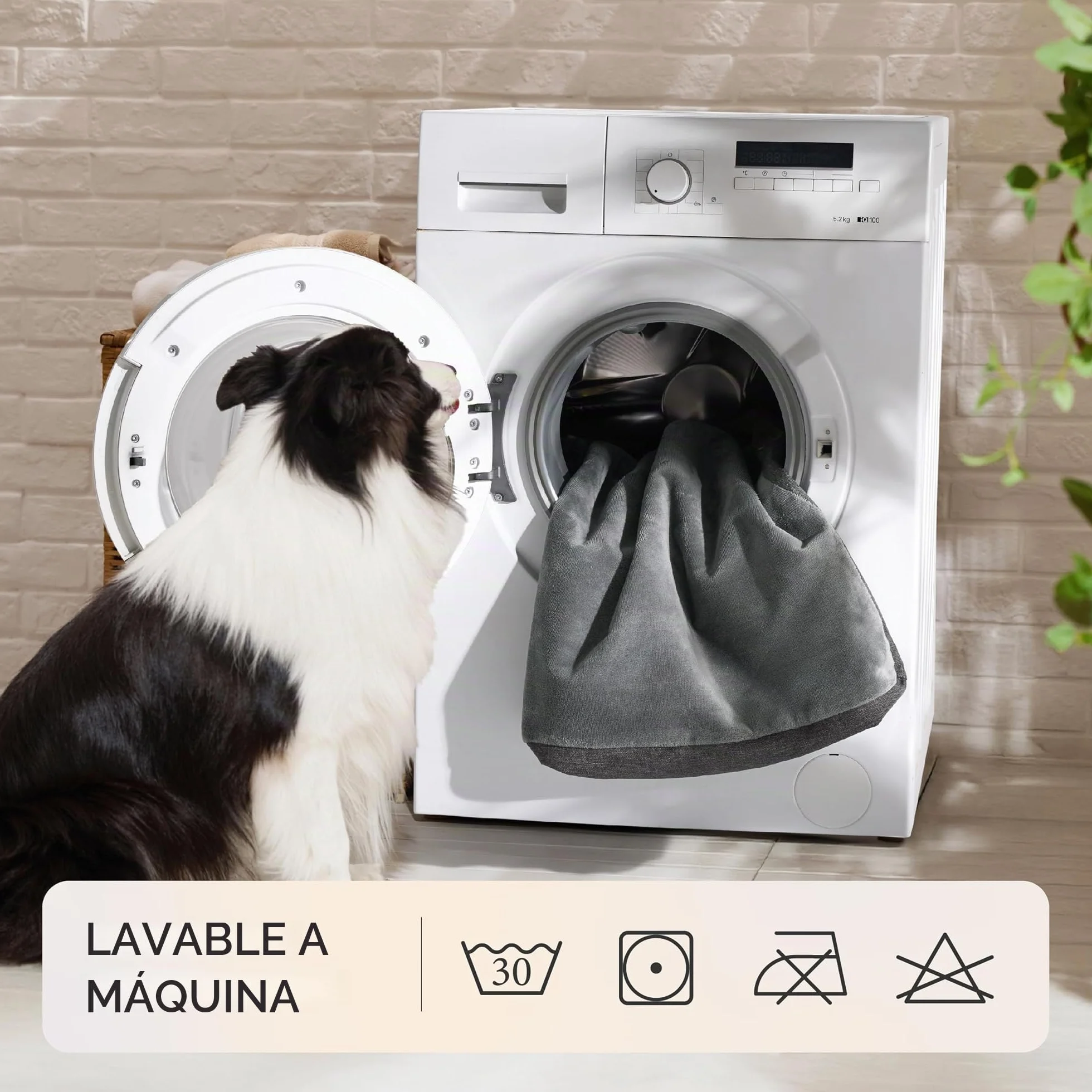 Bedsure Cama Perro Ortopédica Grande - Colchón Perro Lavable con Funda Desenfundable y Evestimiento Impermeable, Espuma Viscoelástica, Gris, 89x56cm