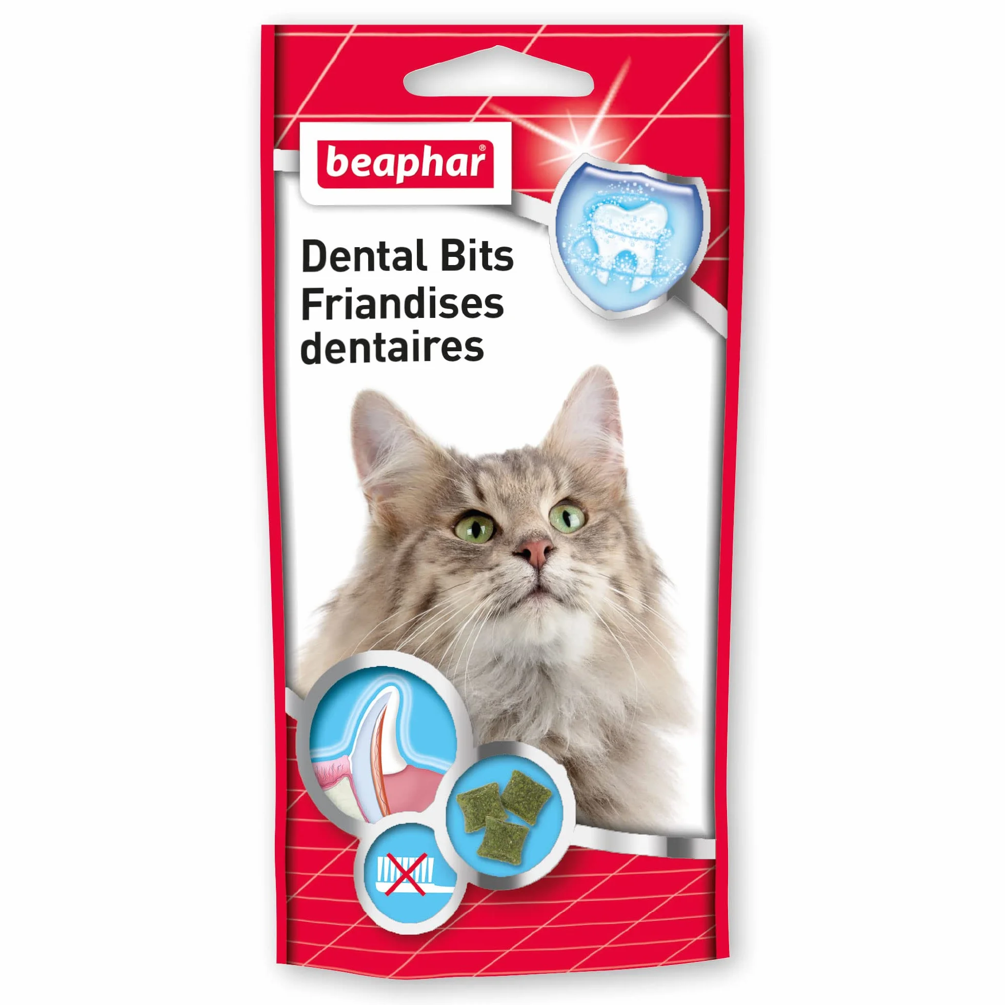 Beaphar - Snacks Dentales para Gato, Anti Placa y Anticarro, Clorofila Natural, 35 g