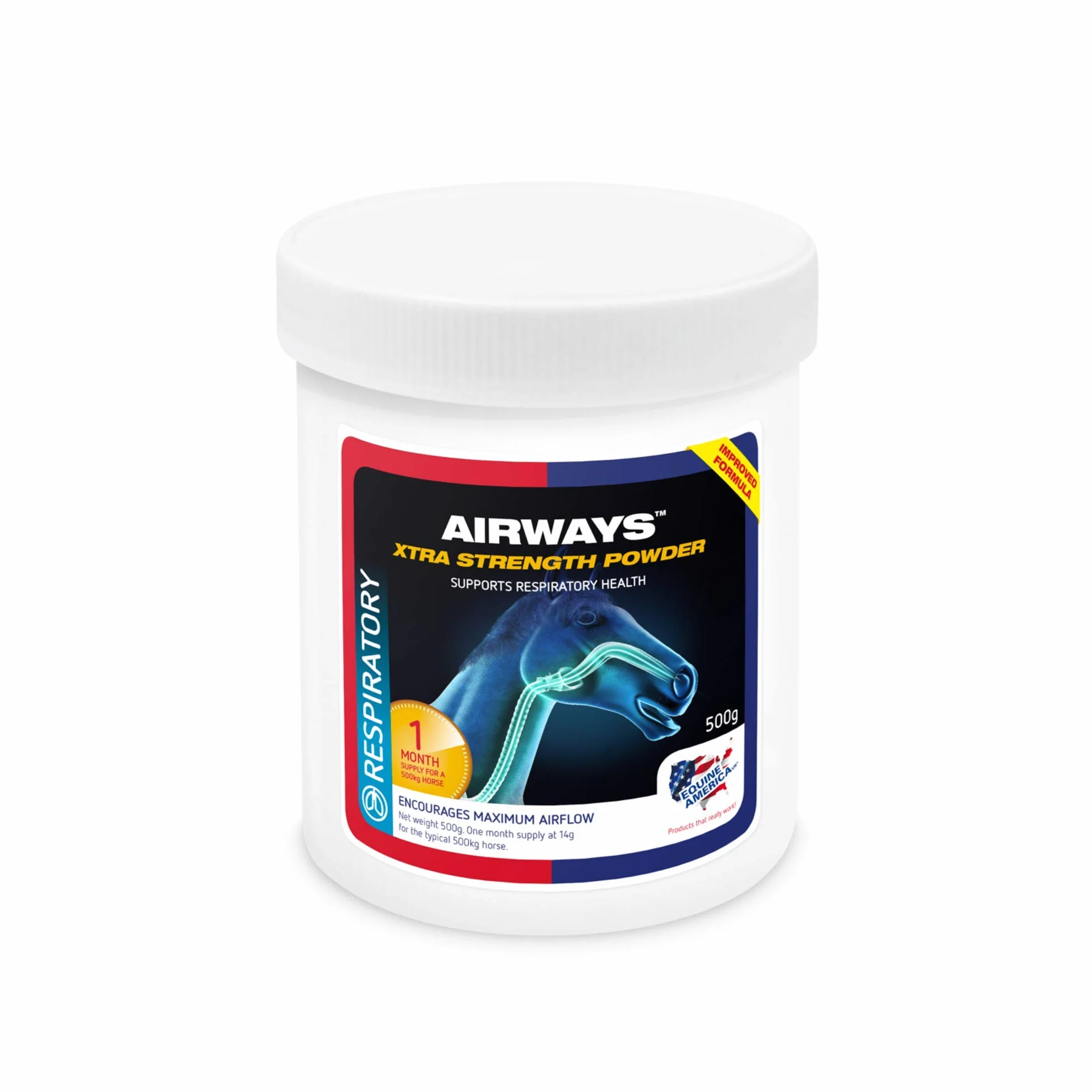 Equine America Pienso en Polvo para Caballos Airways Xtra Strength 500 g